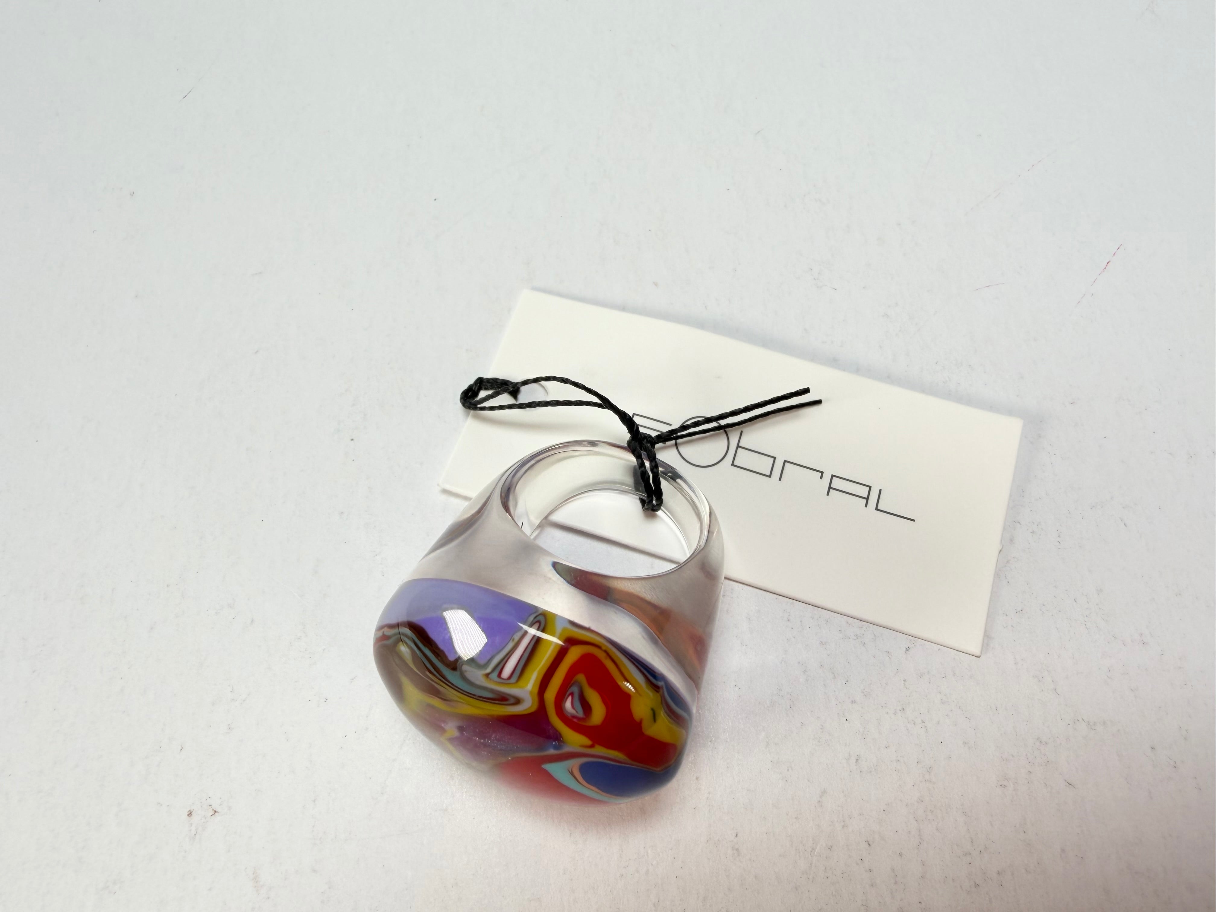 Sobral - Planets "Saturno" Pollock Resin Ring ( 005457 ) - Size UK Q / US 8