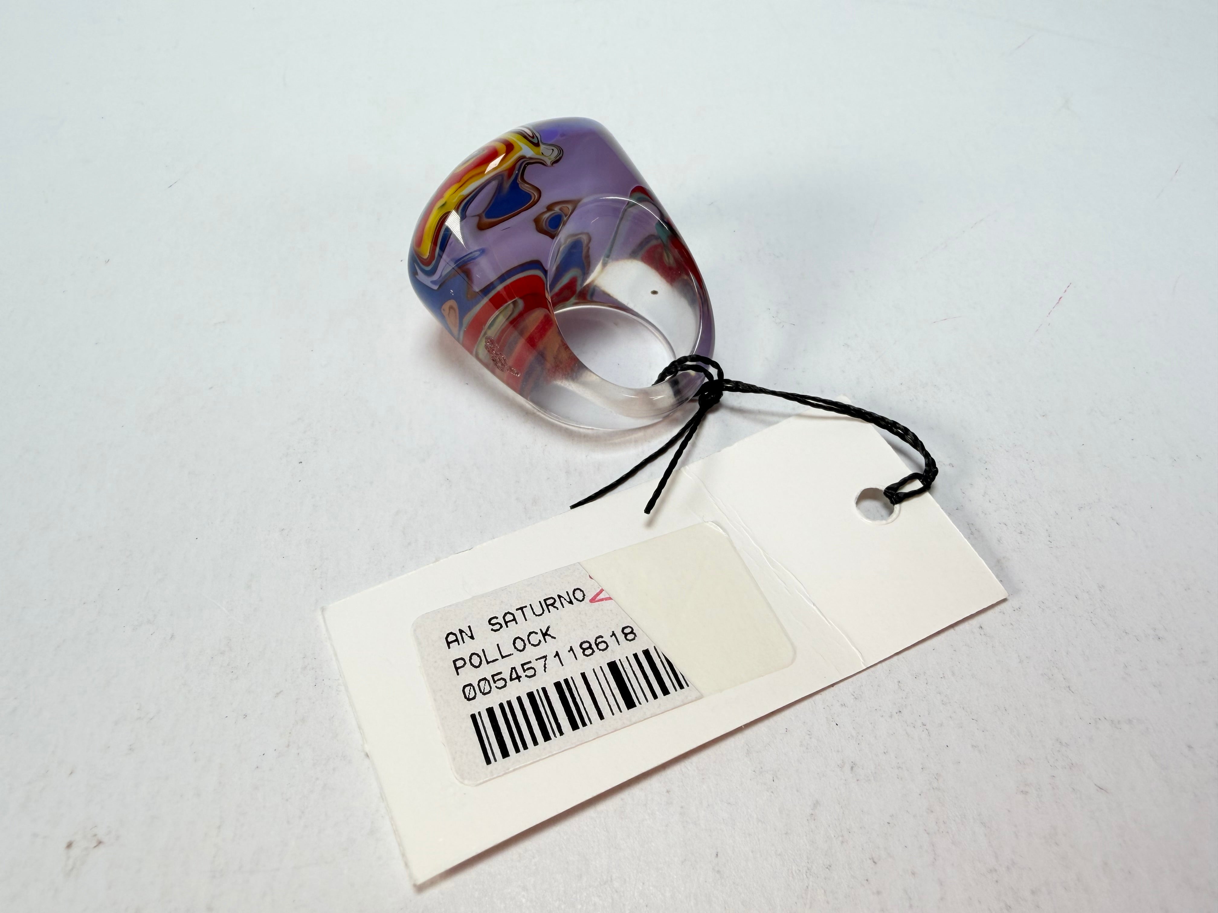 Sobral - Planets "Saturno" Pollock Resin Ring ( 005457 ) - Size UK Q / US 8