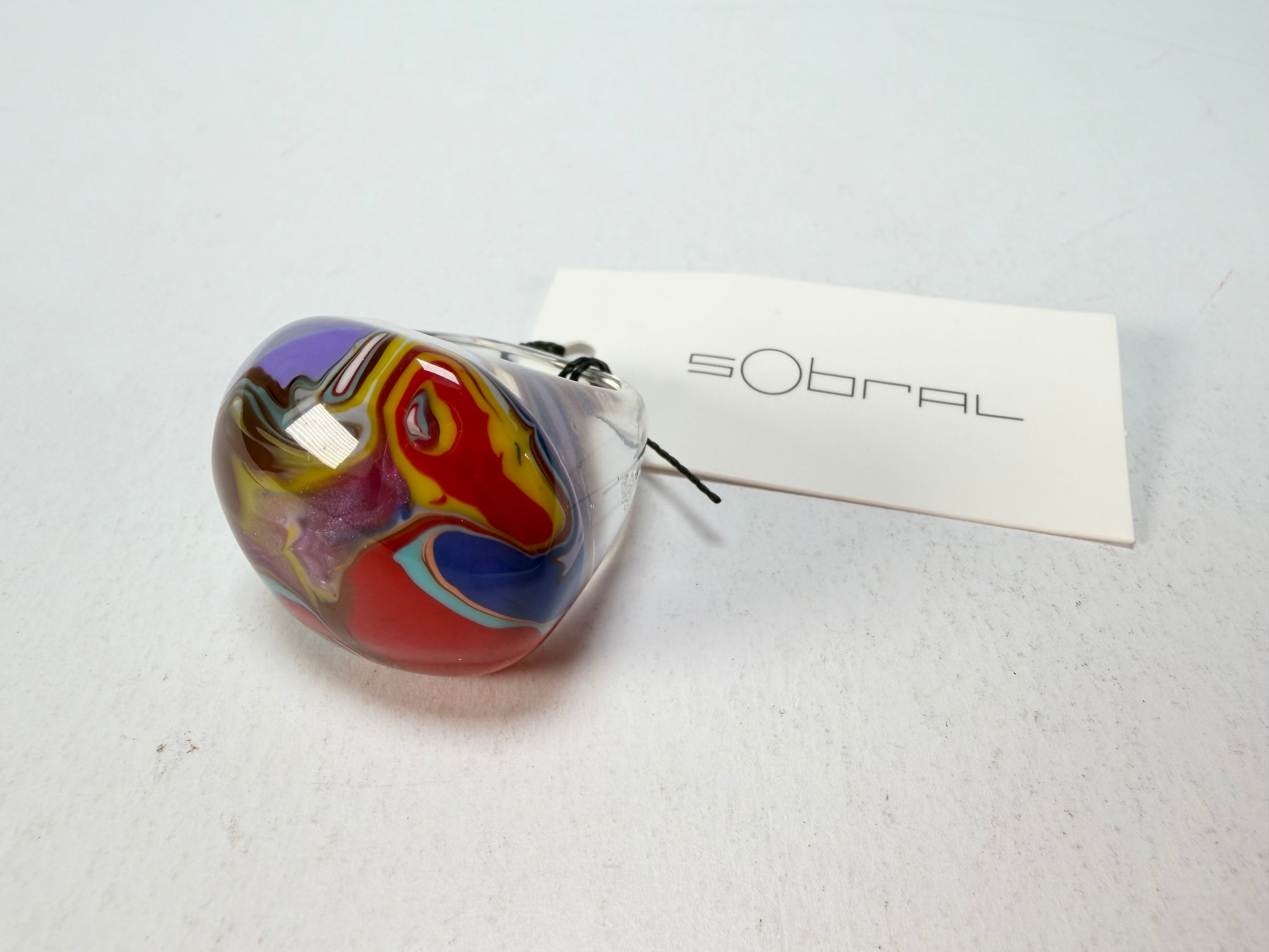 Sobral - Planets "Saturno" Pollock Resin Ring ( 005457 ) - Size UK Q / US 8
