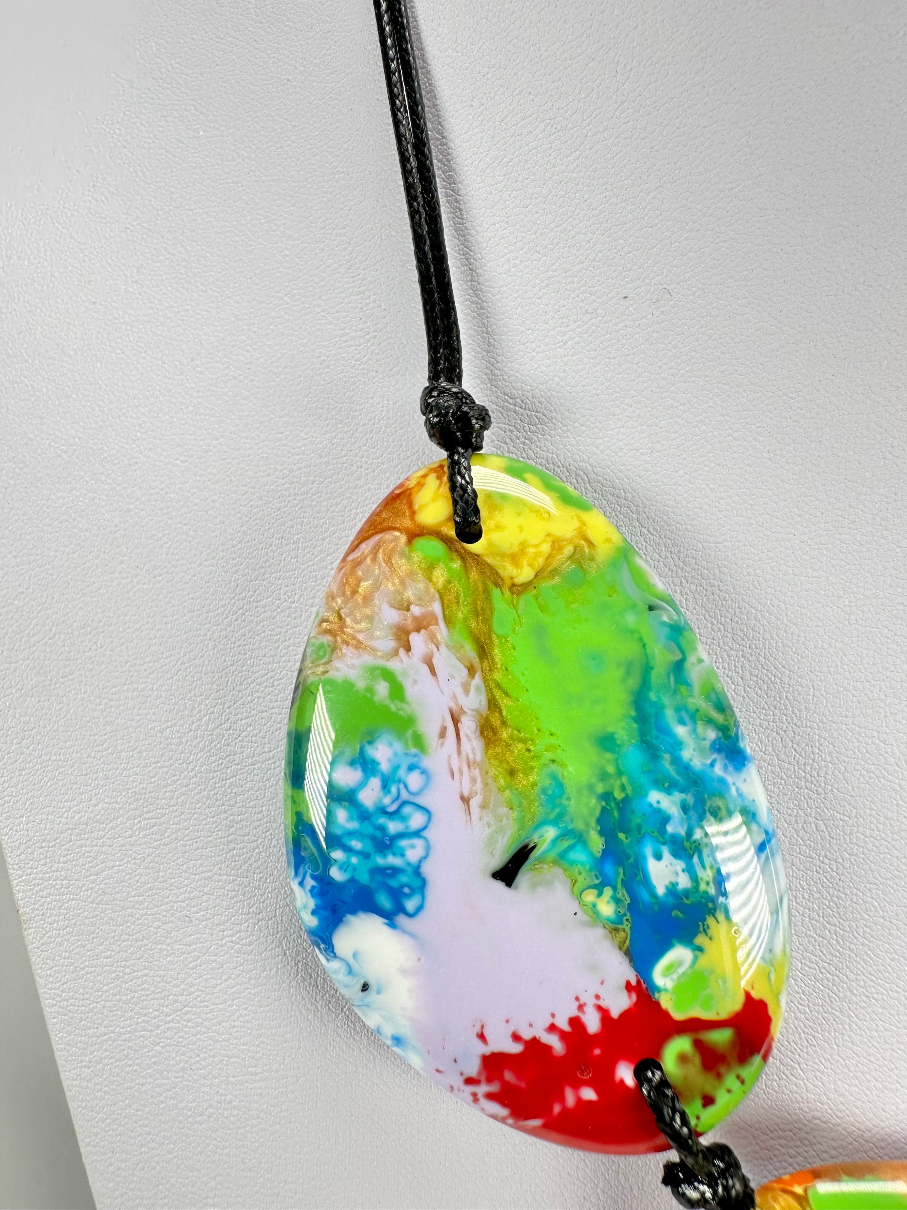 Sobral - Multi-Colour "Ebony Efeitos" K.Polido Resin Necklace ( 004334 )