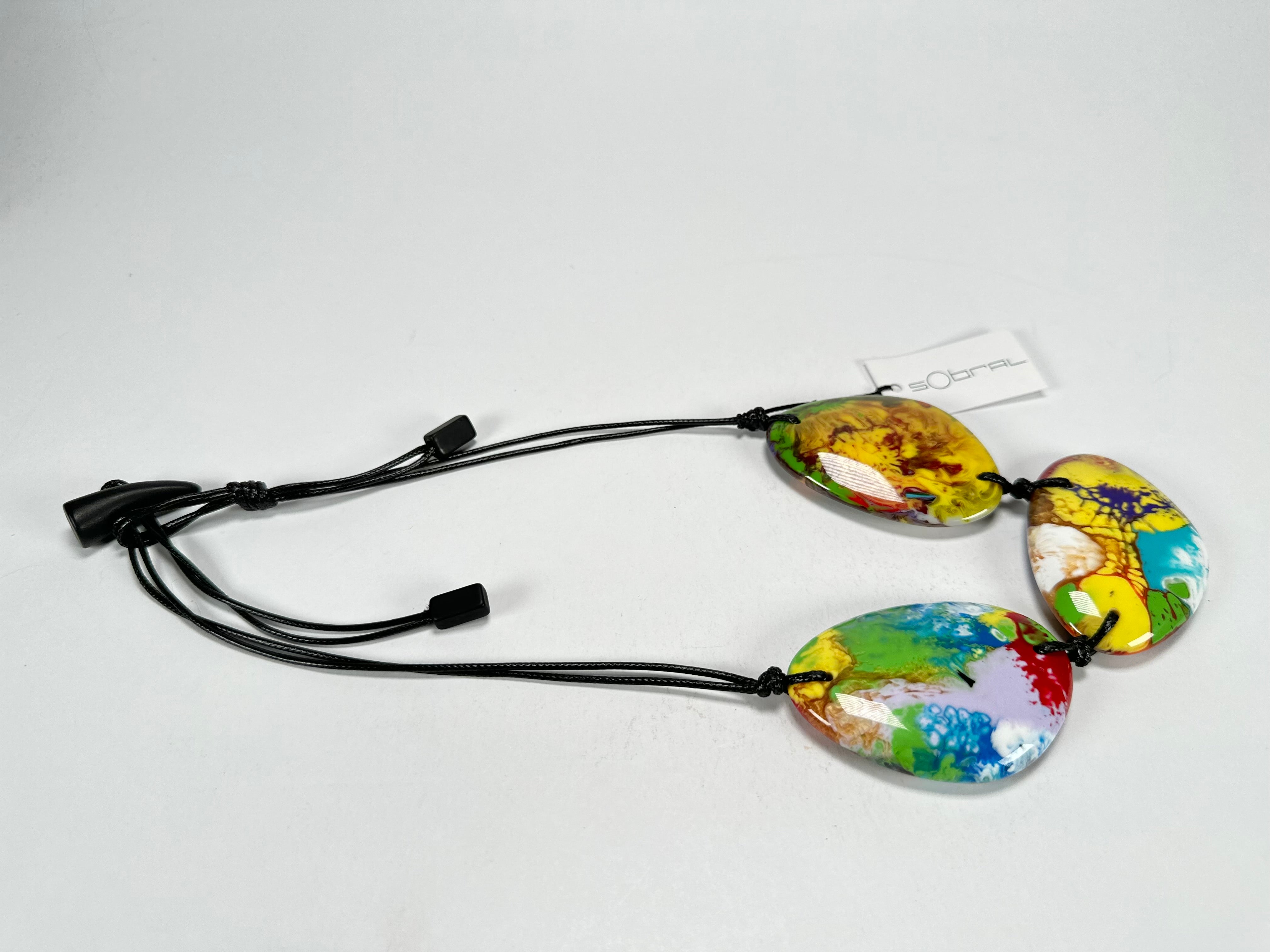 Sobral - Multi-Colour "Ebony Efeitos" K.Polido Resin Necklace ( 004334 )