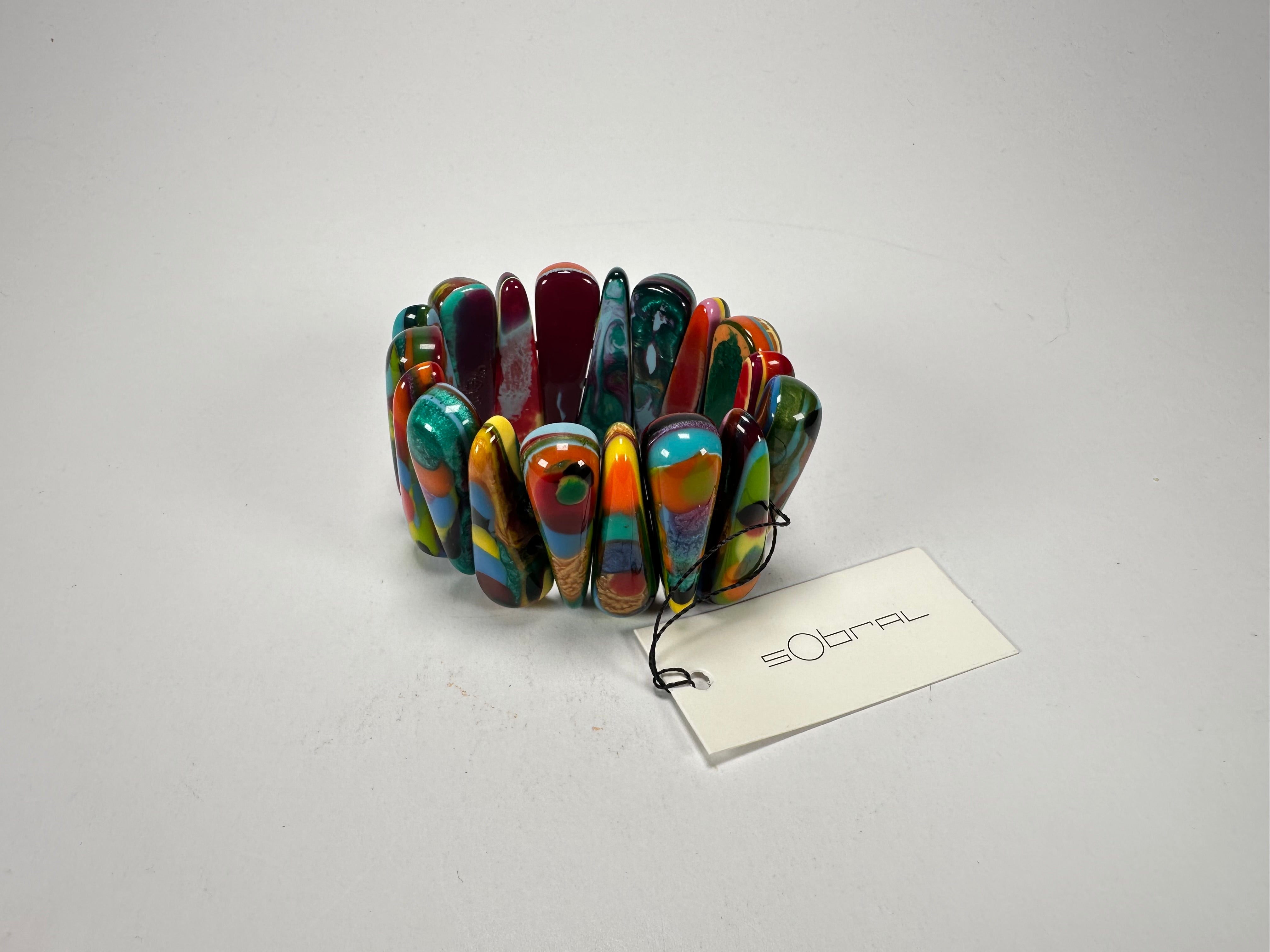 Sobral - Multi-Colour "Maria Efeitos" K.Polido Elasticated Resin Bracelet ( 004500 )