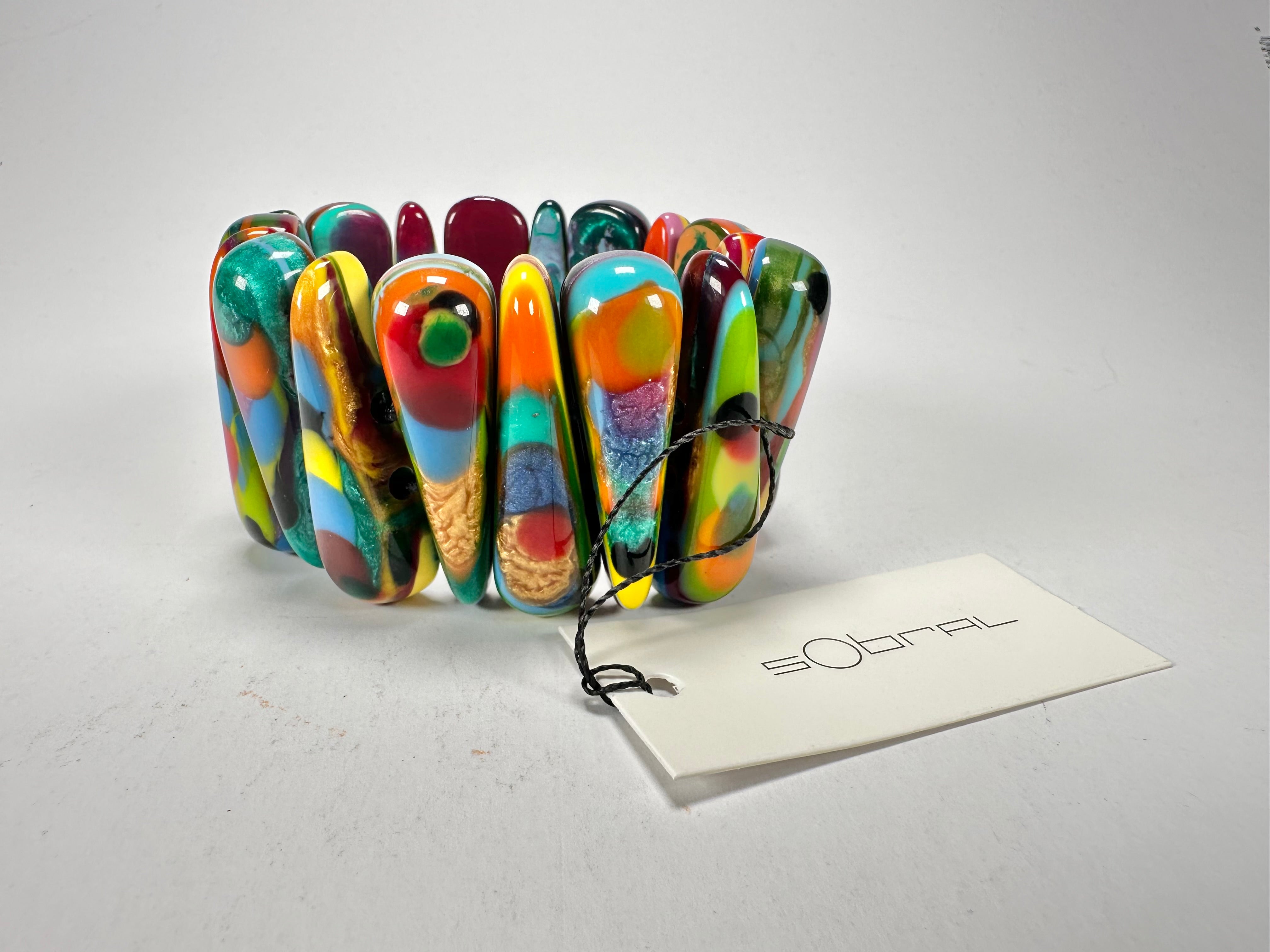 Sobral - Multi-Colour "Maria Efeitos" K.Polido Elasticated Resin Bracelet ( 004500 )