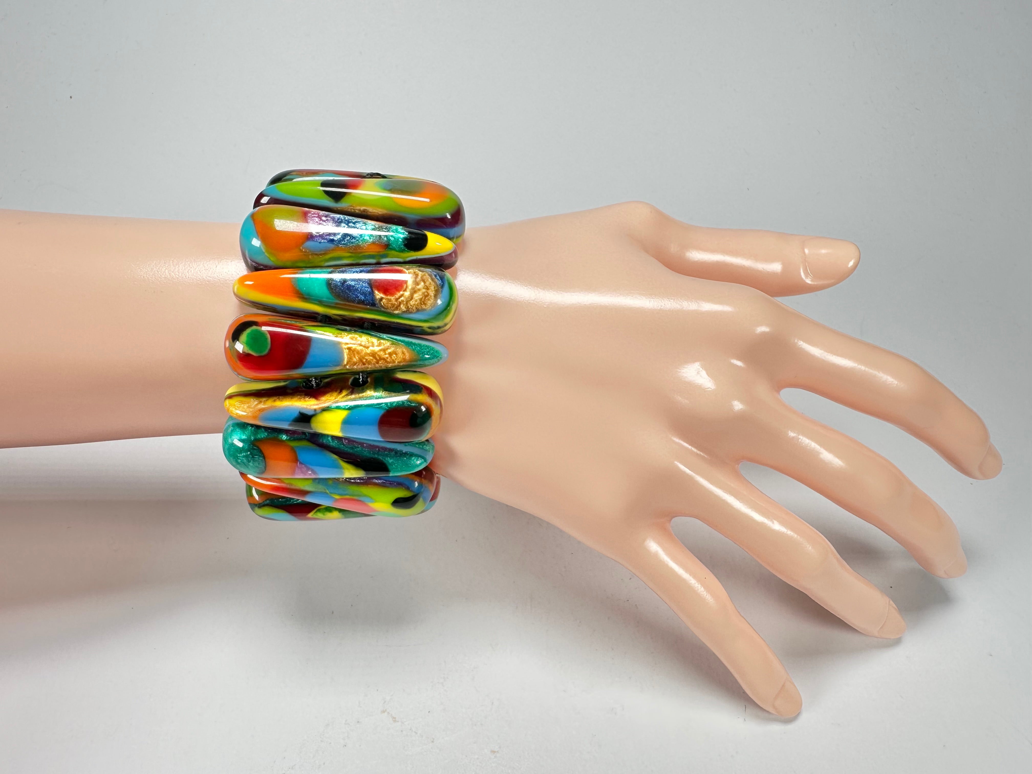 Sobral - Multi-Colour "Maria Efeitos" K.Polido Elasticated Resin Bracelet ( 004500 )
