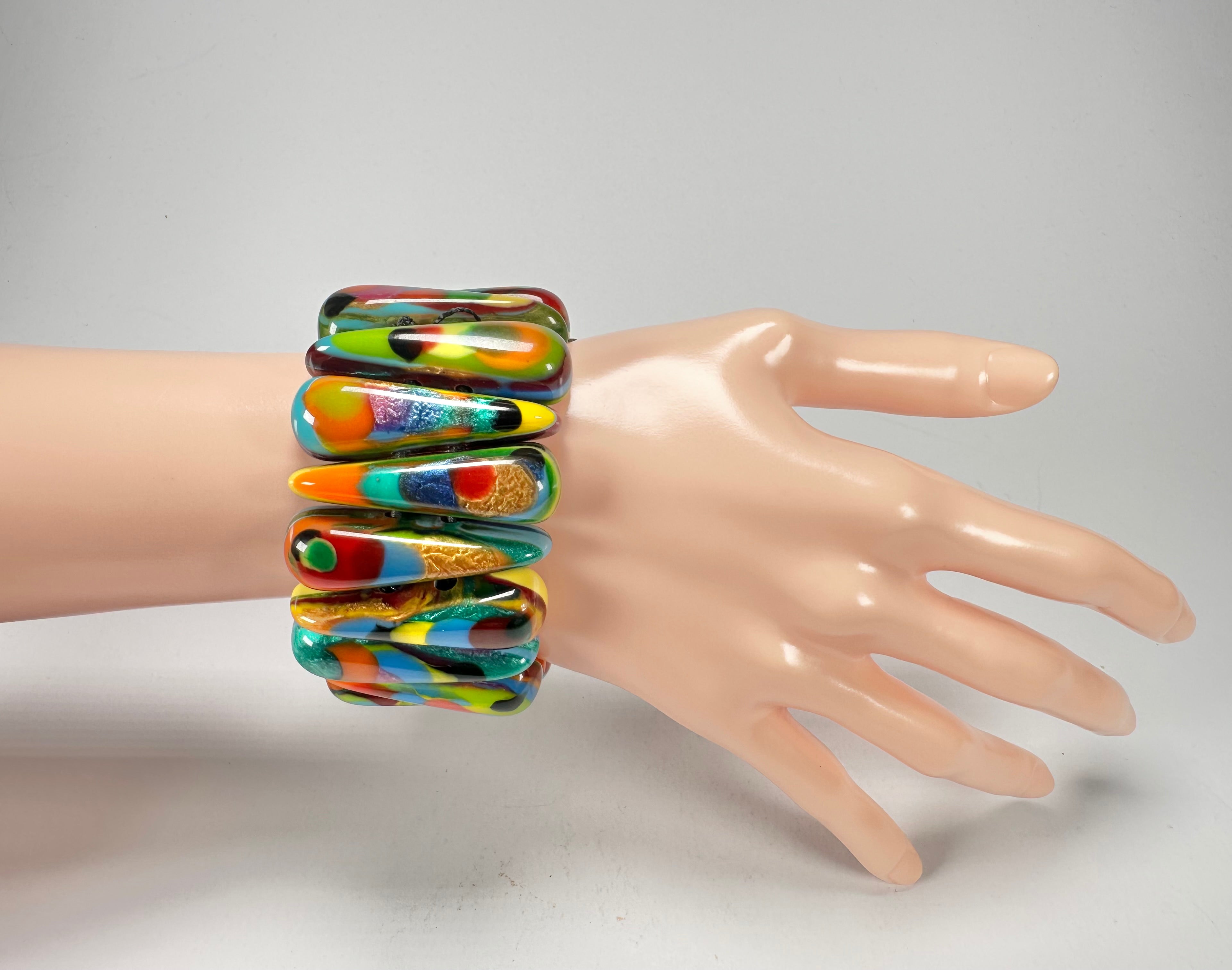 Sobral - Multi-Colour "Maria Efeitos" K.Polido Elasticated Resin Bracelet ( 004500 )