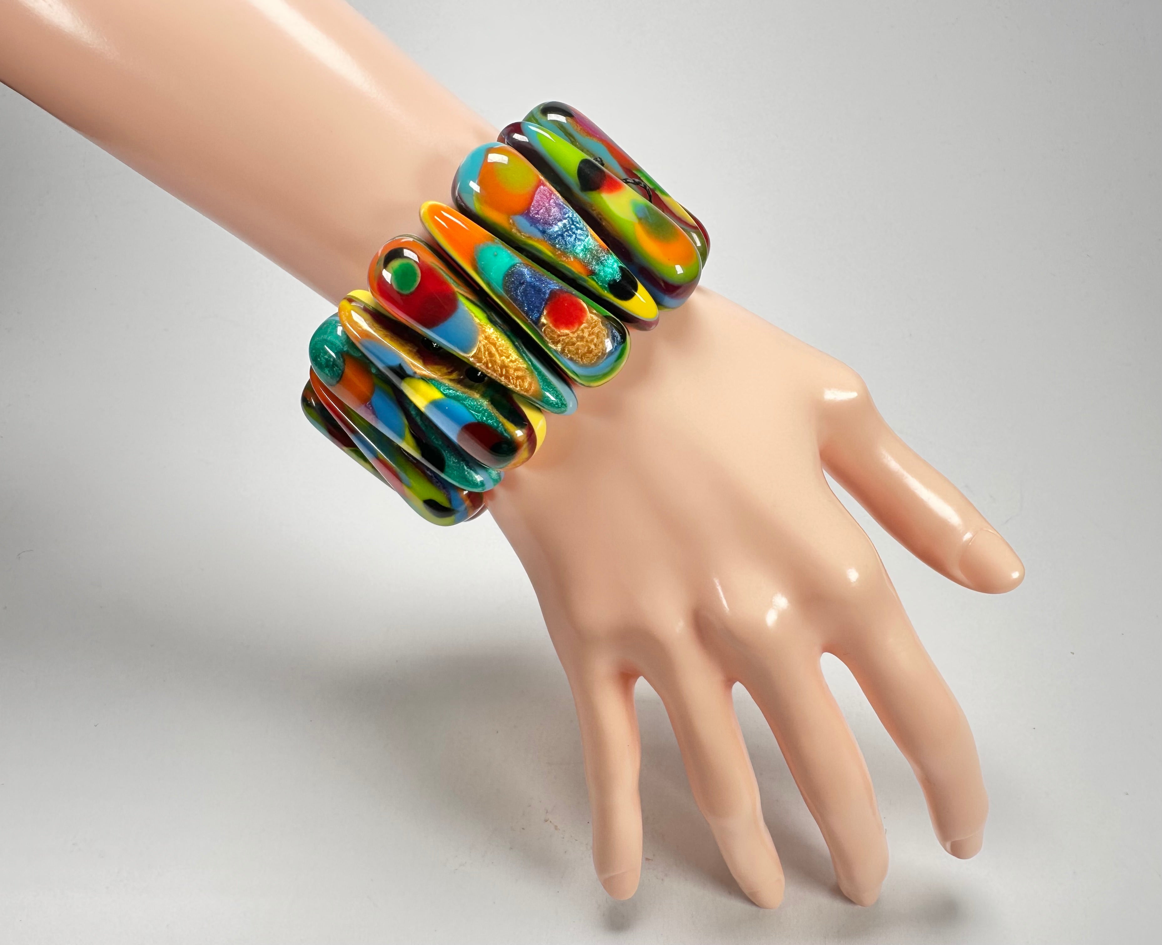 Sobral - Multi-Colour "Maria Efeitos" K.Polido Elasticated Resin Bracelet ( 004500 )