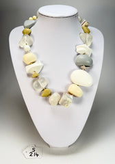 Sobral - Indiana "Marfim" Cream Mix 70cm Resin Necklace ( 000033 )