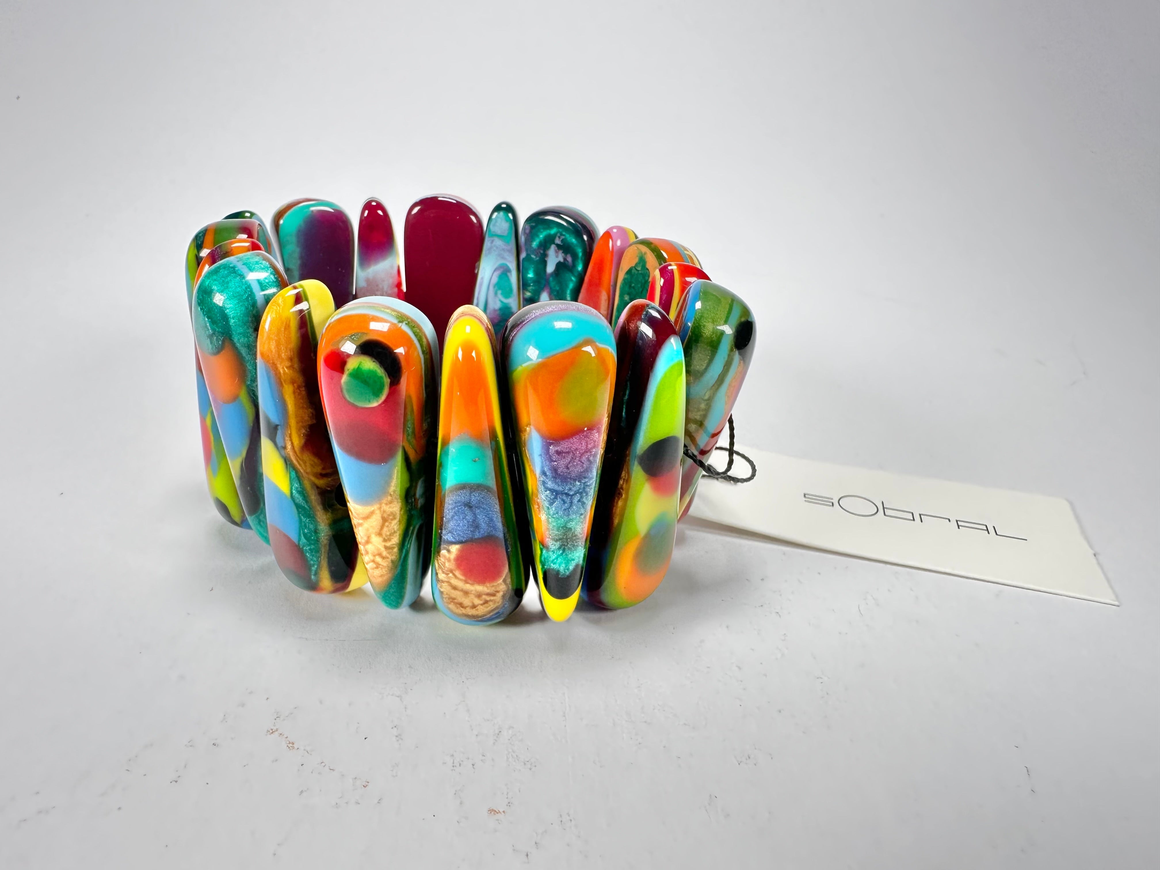 Sobral - Multi-Colour "Maria Efeitos" K.Polido Elasticated Resin Bracelet ( 004500 )