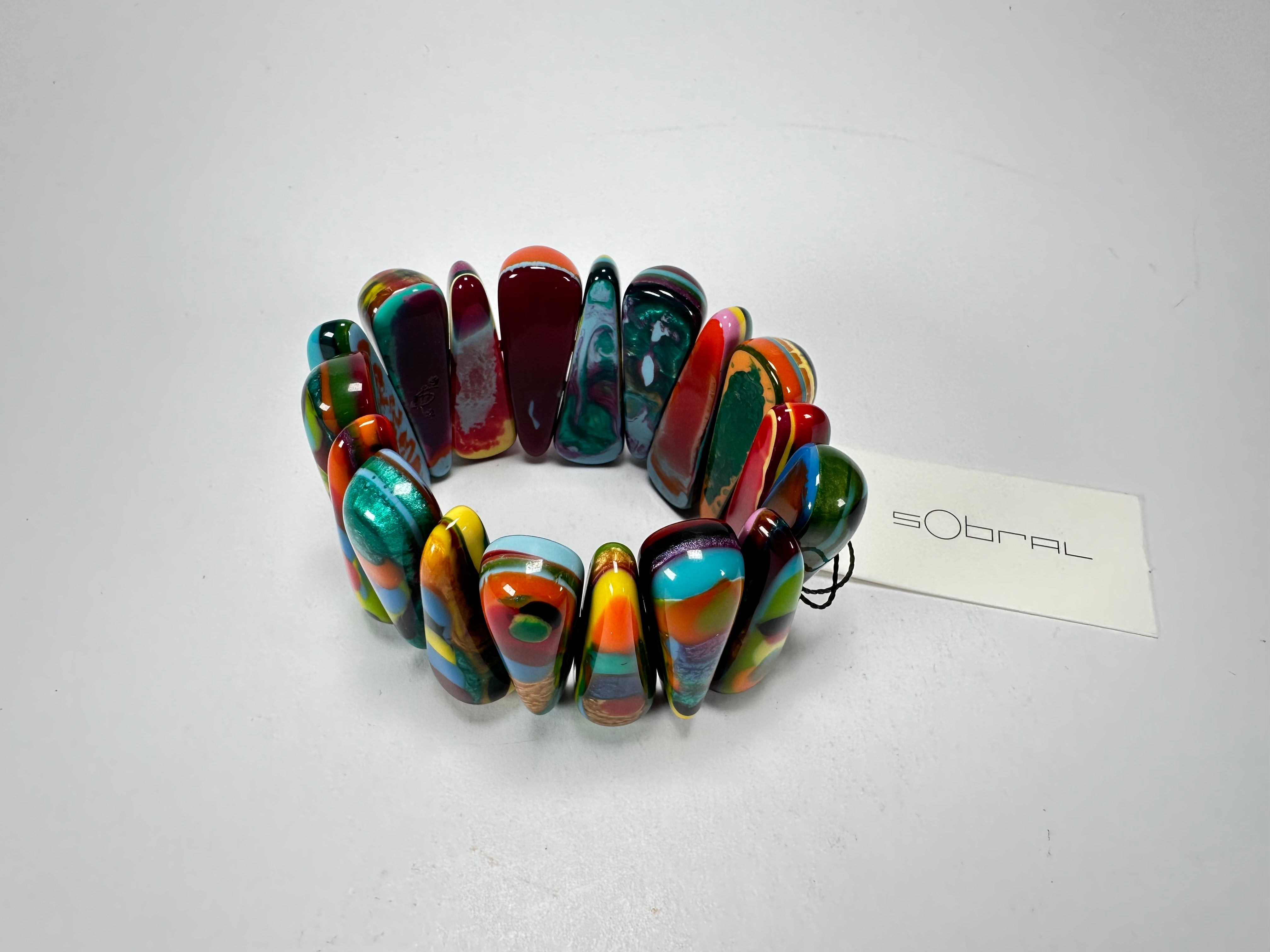 Sobral - Multi-Colour "Maria Efeitos" K.Polido Elasticated Resin Bracelet ( 004500 )