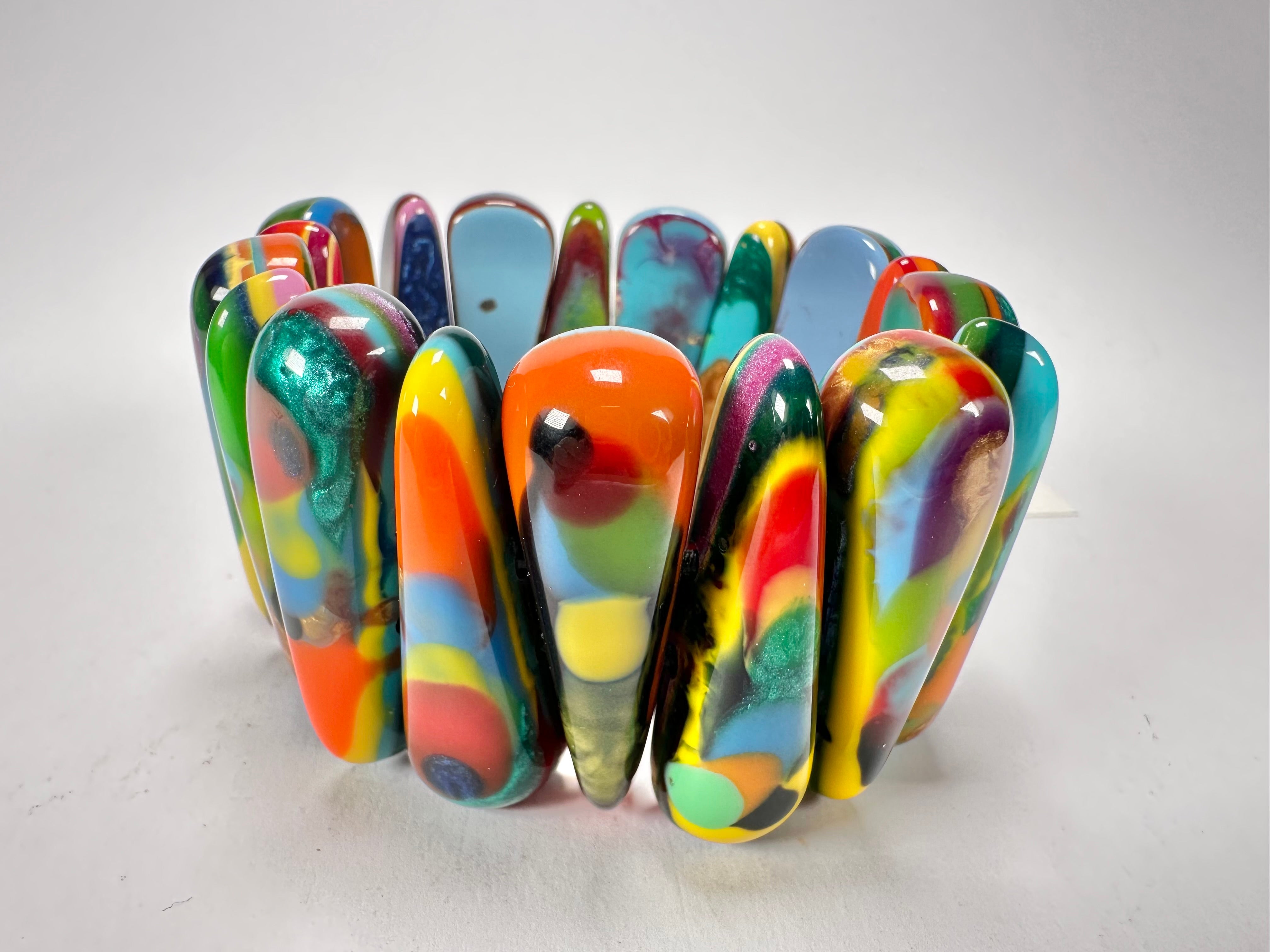 Sobral - Multi-Colour "Maria Efeitos" K.Polido Elasticated Resin Bracelet ( 004500 )