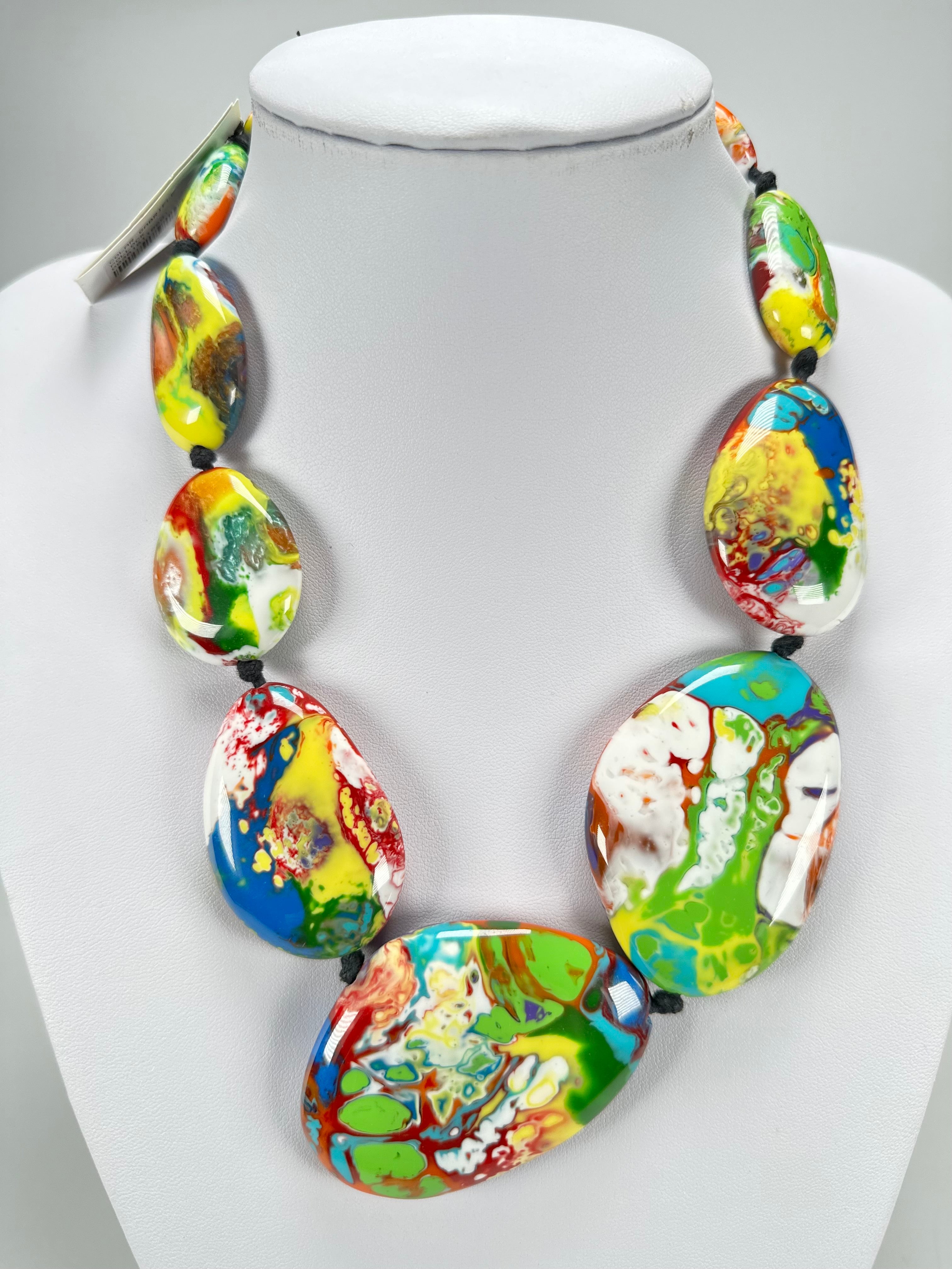 Sobral - Multi-Colour "Gabriele" Pollock Resin Necklace ( 003616 )
