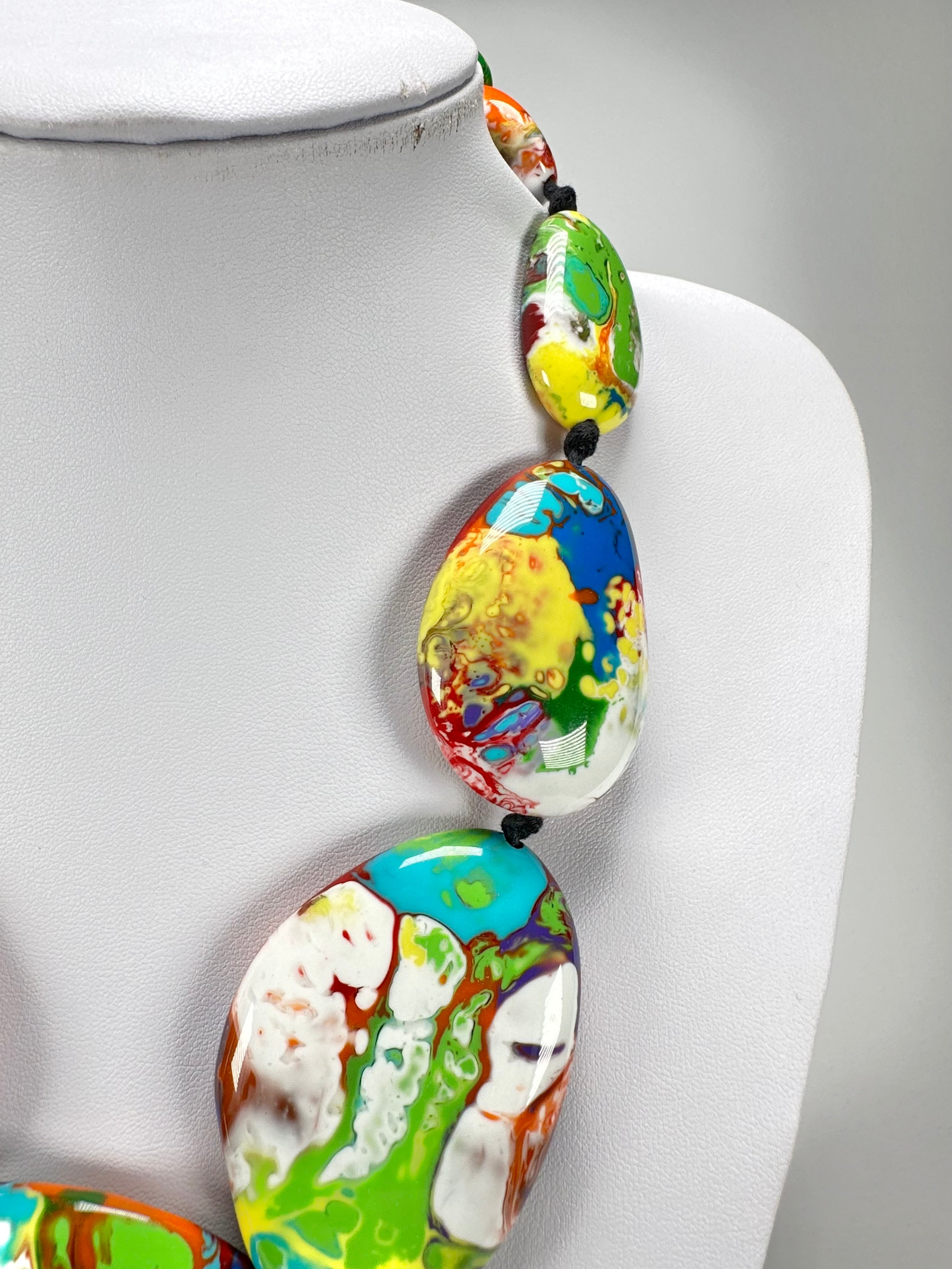 Sobral - Multi-Colour "Gabriele" Pollock Resin Necklace ( 003616 )