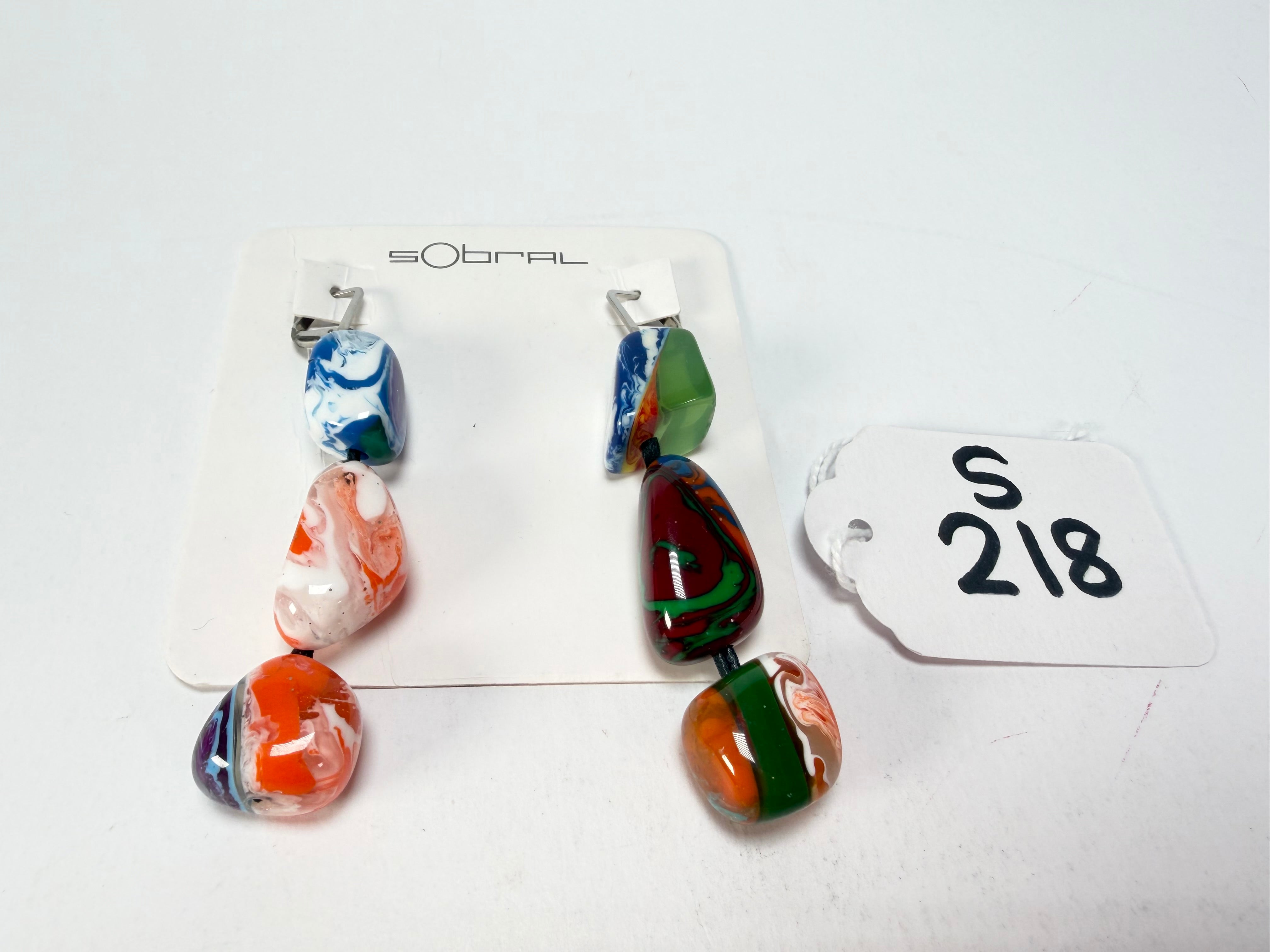 Sobral - Multi-Colour "Triple Stack" Studio Creation Pollock Resin Earrings ( 000000 )
