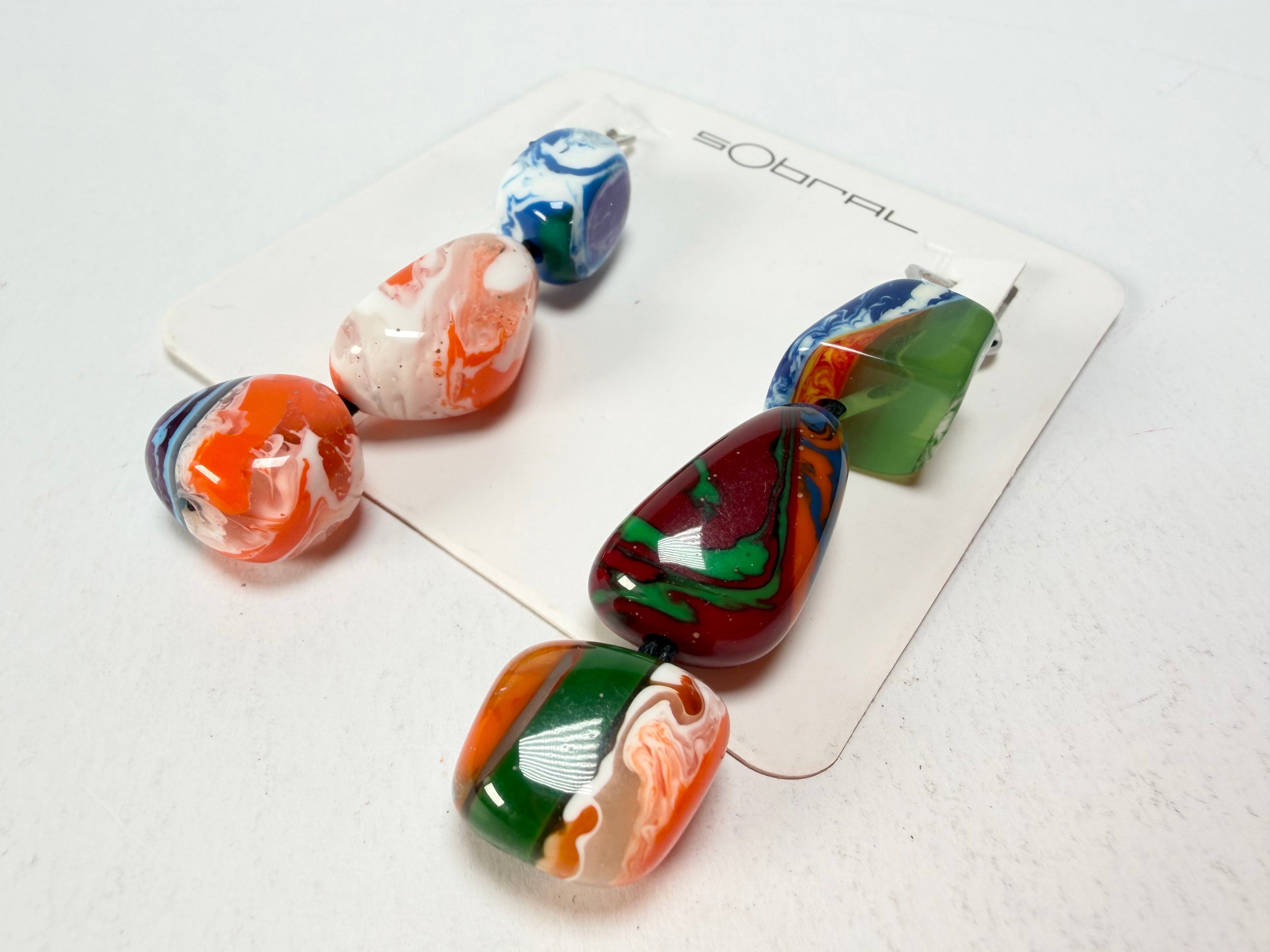 Sobral - Multi-Colour "Triple Stack" Studio Creation Pollock Resin Earrings ( 000000 )