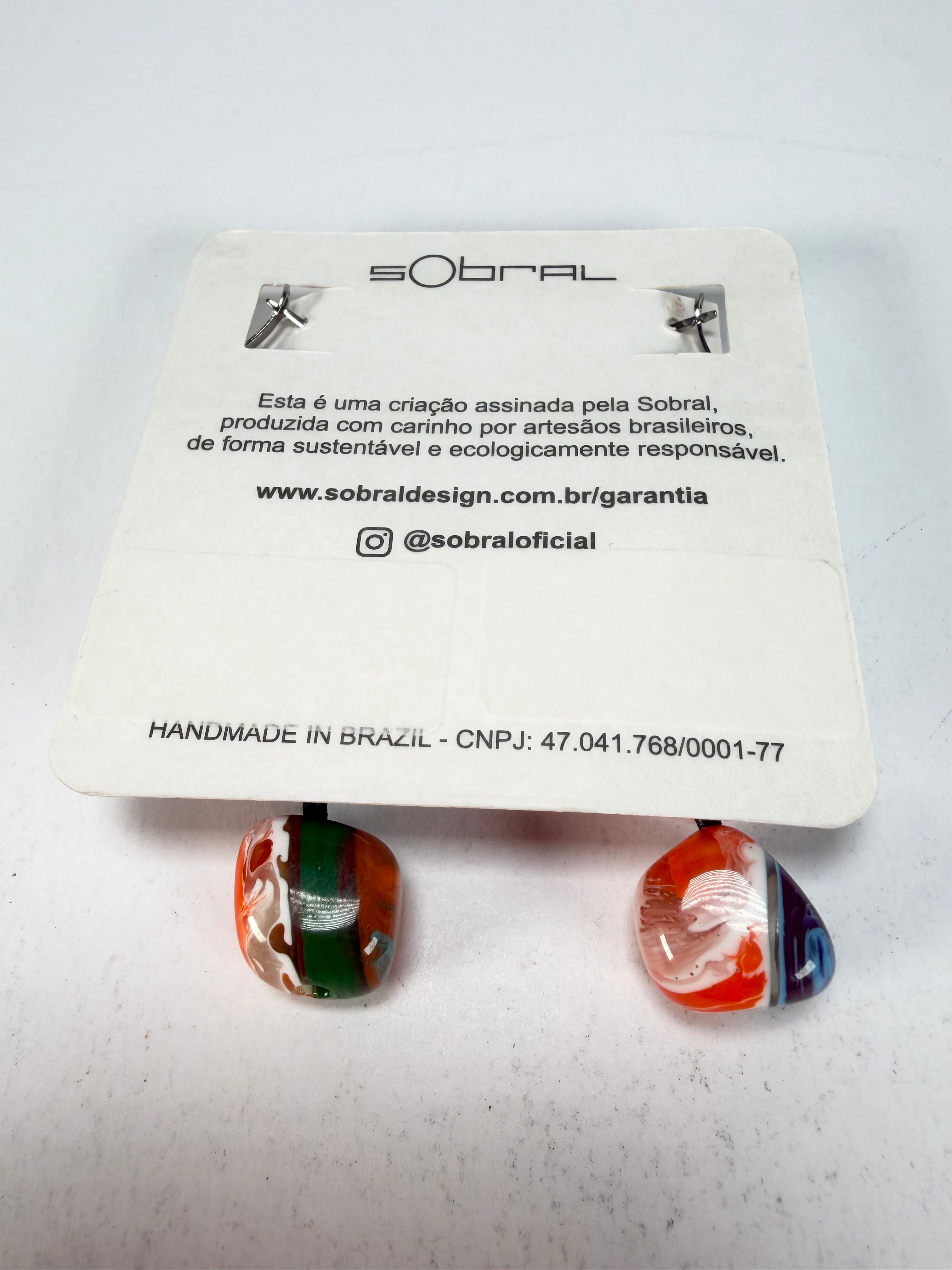 Sobral - Multi-Colour "Triple Stack" Studio Creation Pollock Resin Earrings ( 000000 )