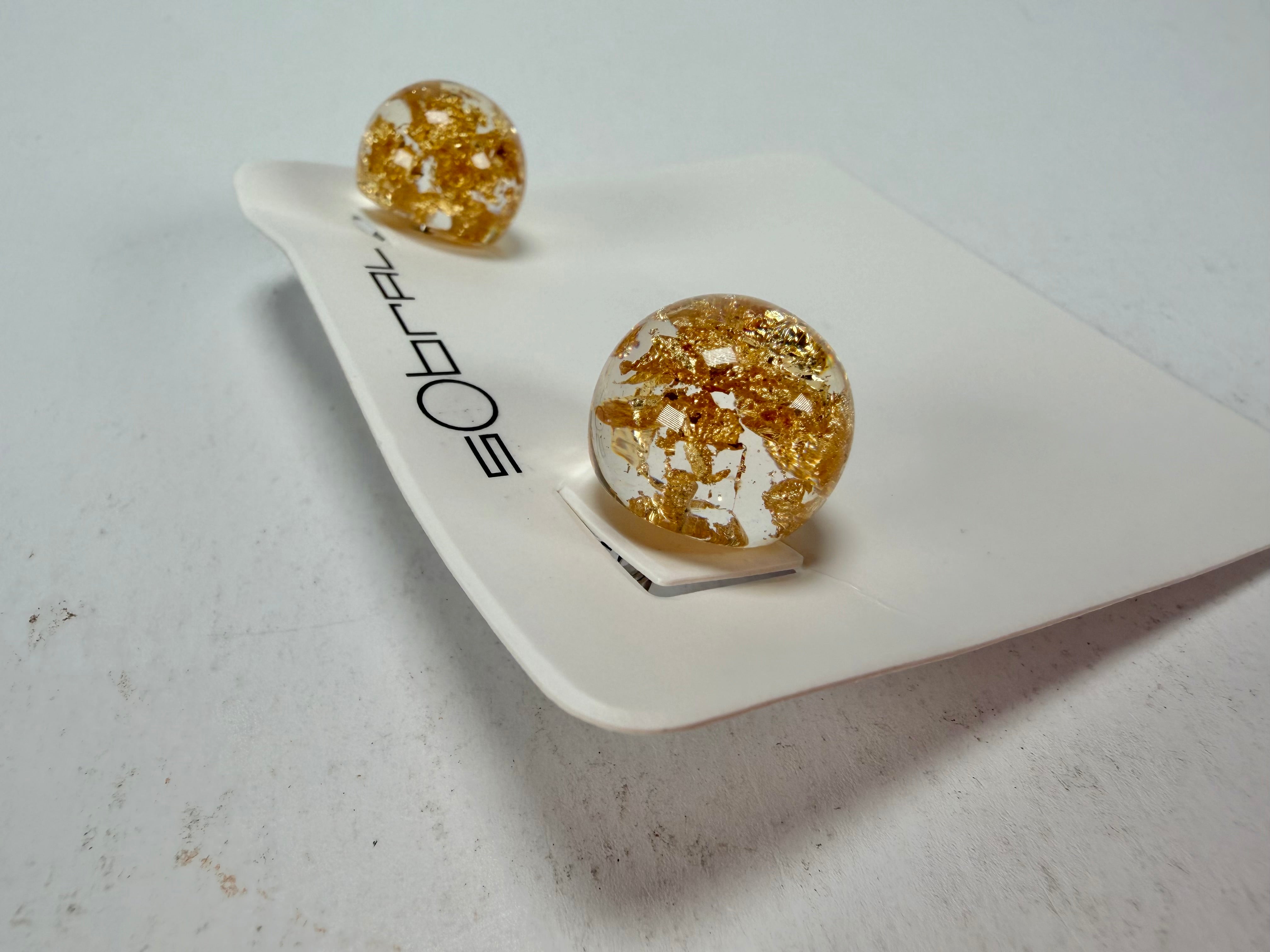 Sobral - Metalique "Eolia" Resin Earrings ( 002835 )