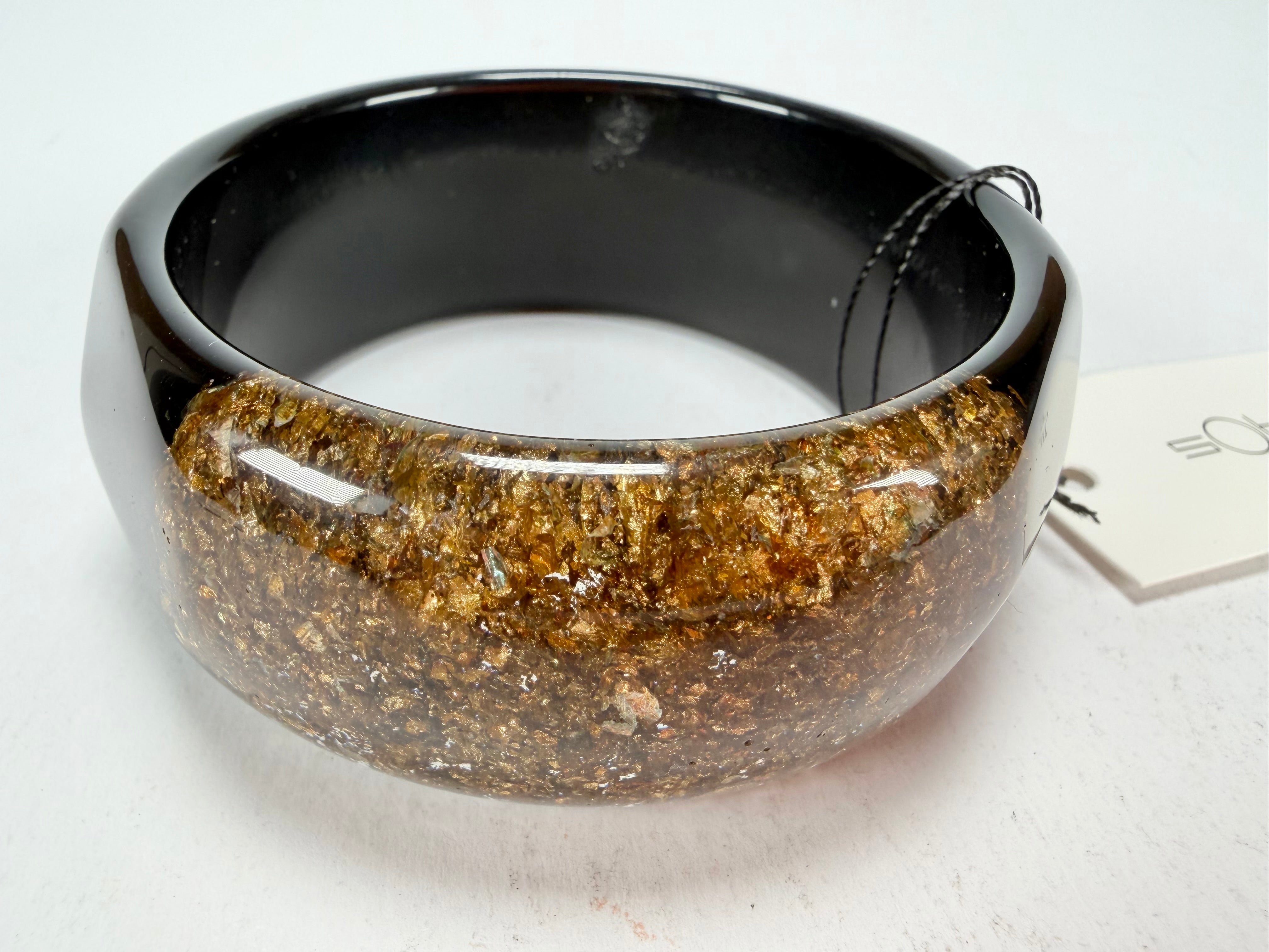 Sobral - Metalique Orlando "Técnica PB34" Black Resin Solid Bangle ( 004102 )