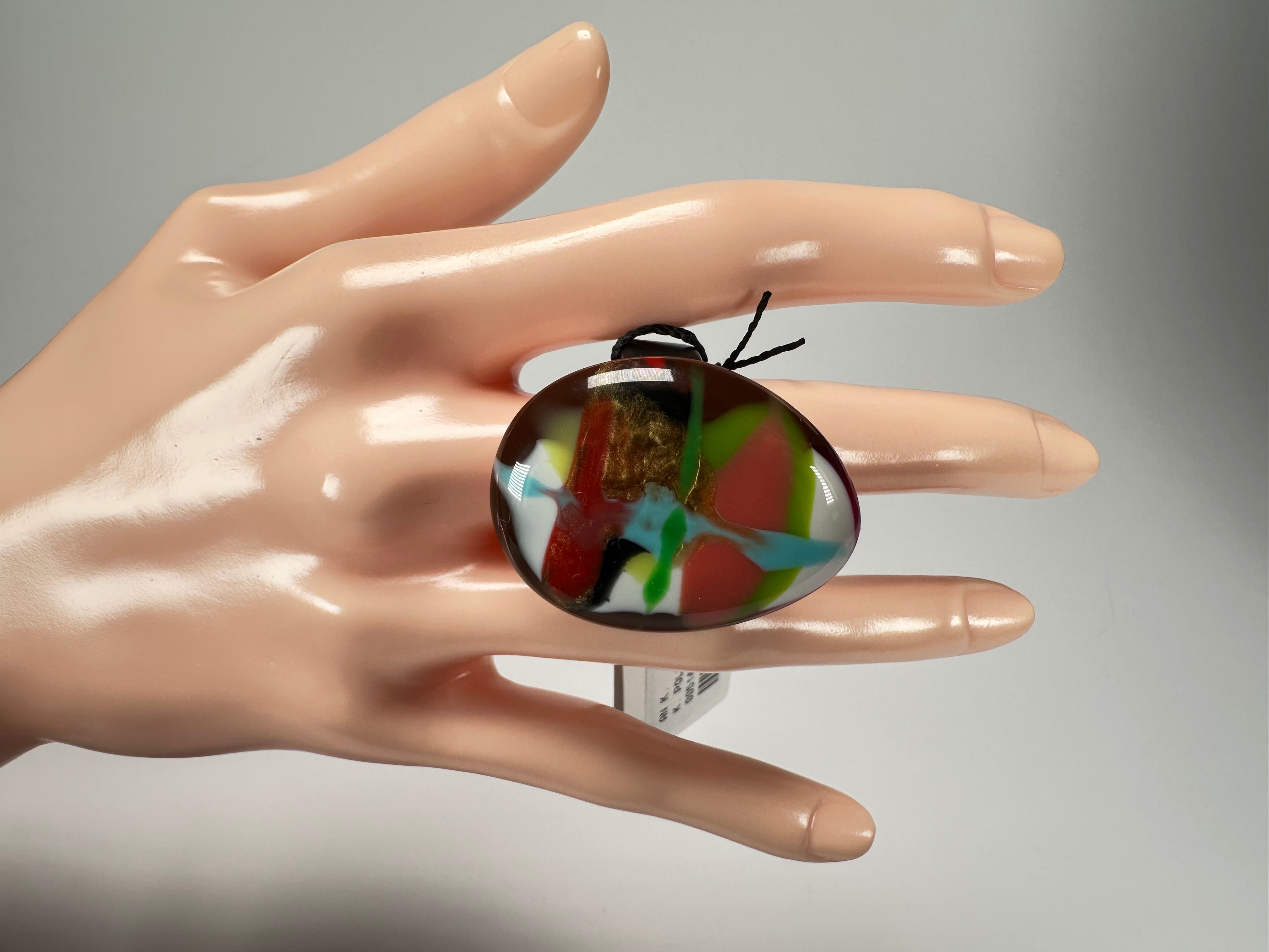 Sobral - Multi-Colour "K" Resin Ring ( 005146 ) - Size UK S / US 9