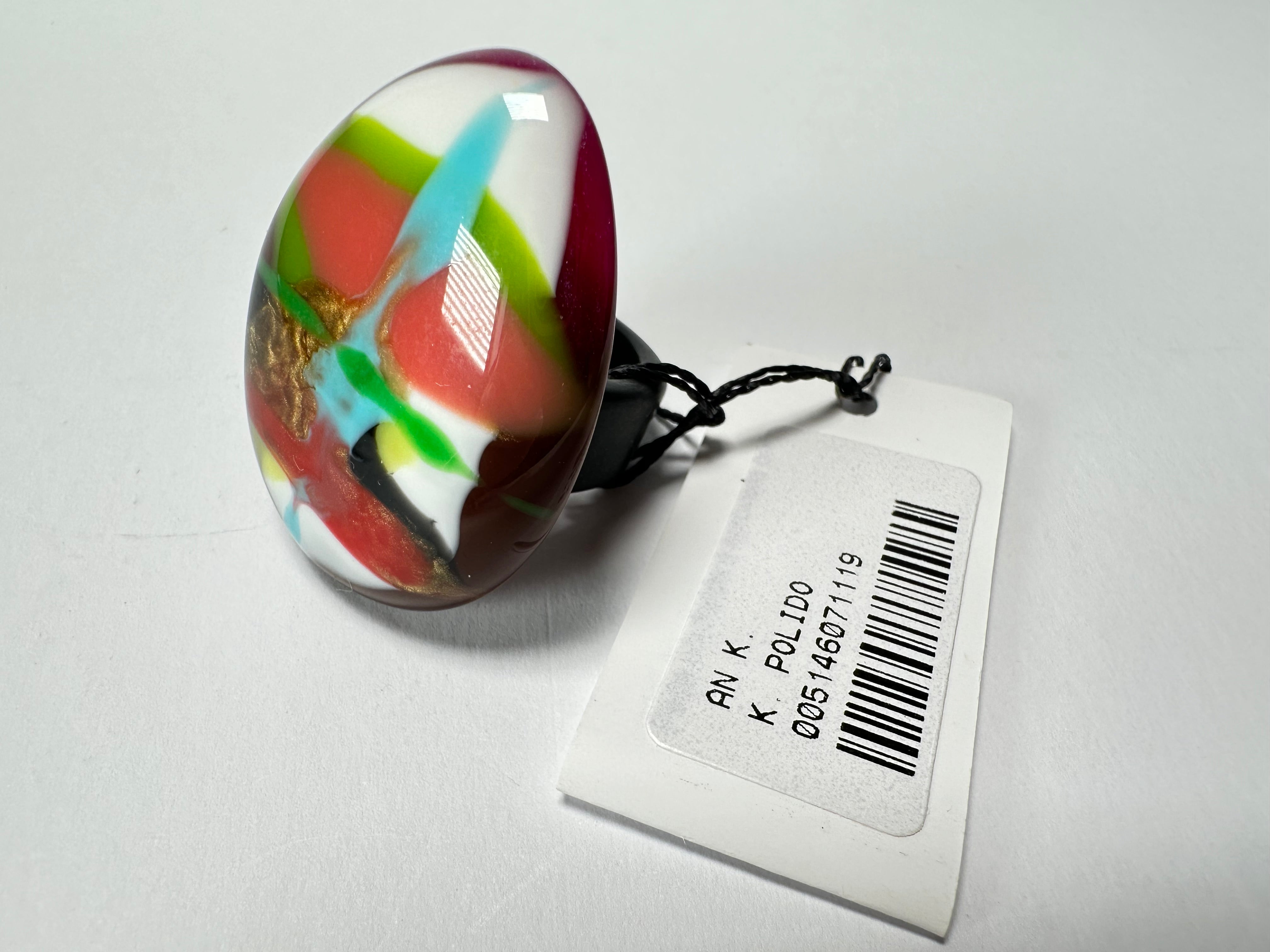 Sobral - Multi-Colour "K" Resin Ring ( 005146 ) - Size UK S / US 9