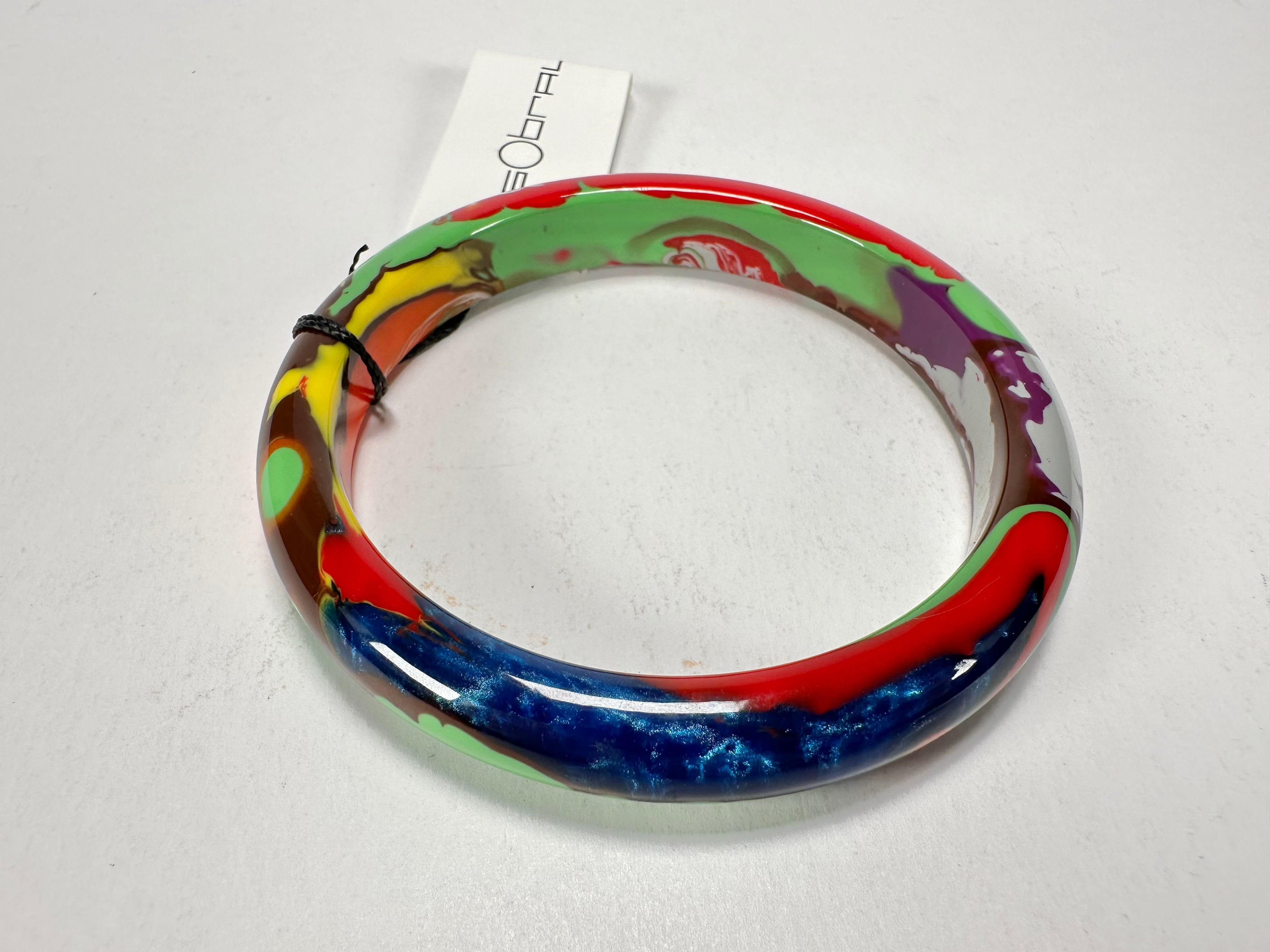 Sobral - Multi-Colour "PB14 Pollock" Resin Solid Bangle ( 001151 )