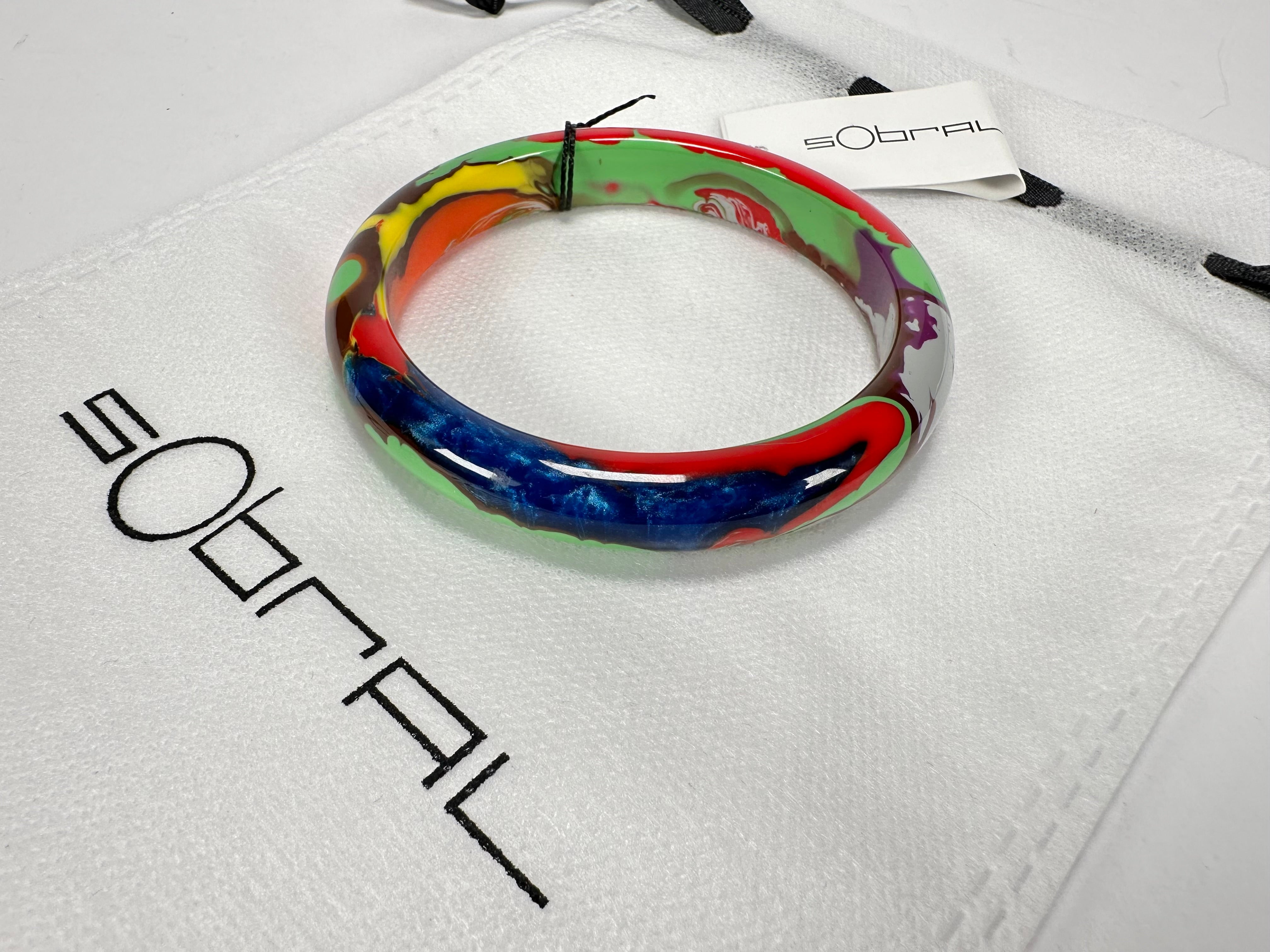 Sobral - Multi-Colour "PB14 Pollock" Resin Solid Bangle ( 001151 )