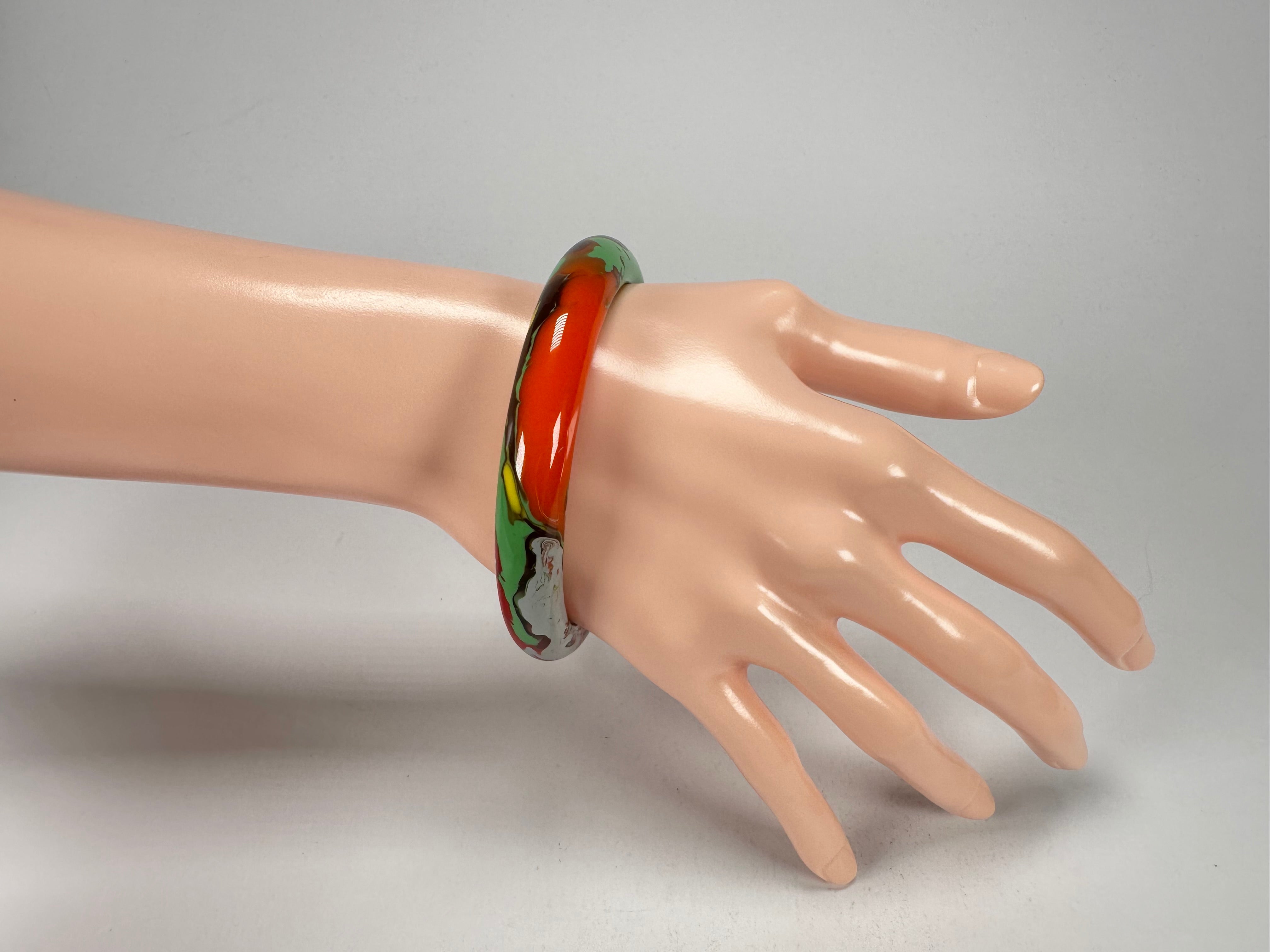 Sobral - Multi-Colour "PB14 Pollock" Resin Solid Bangle ( 001151 )