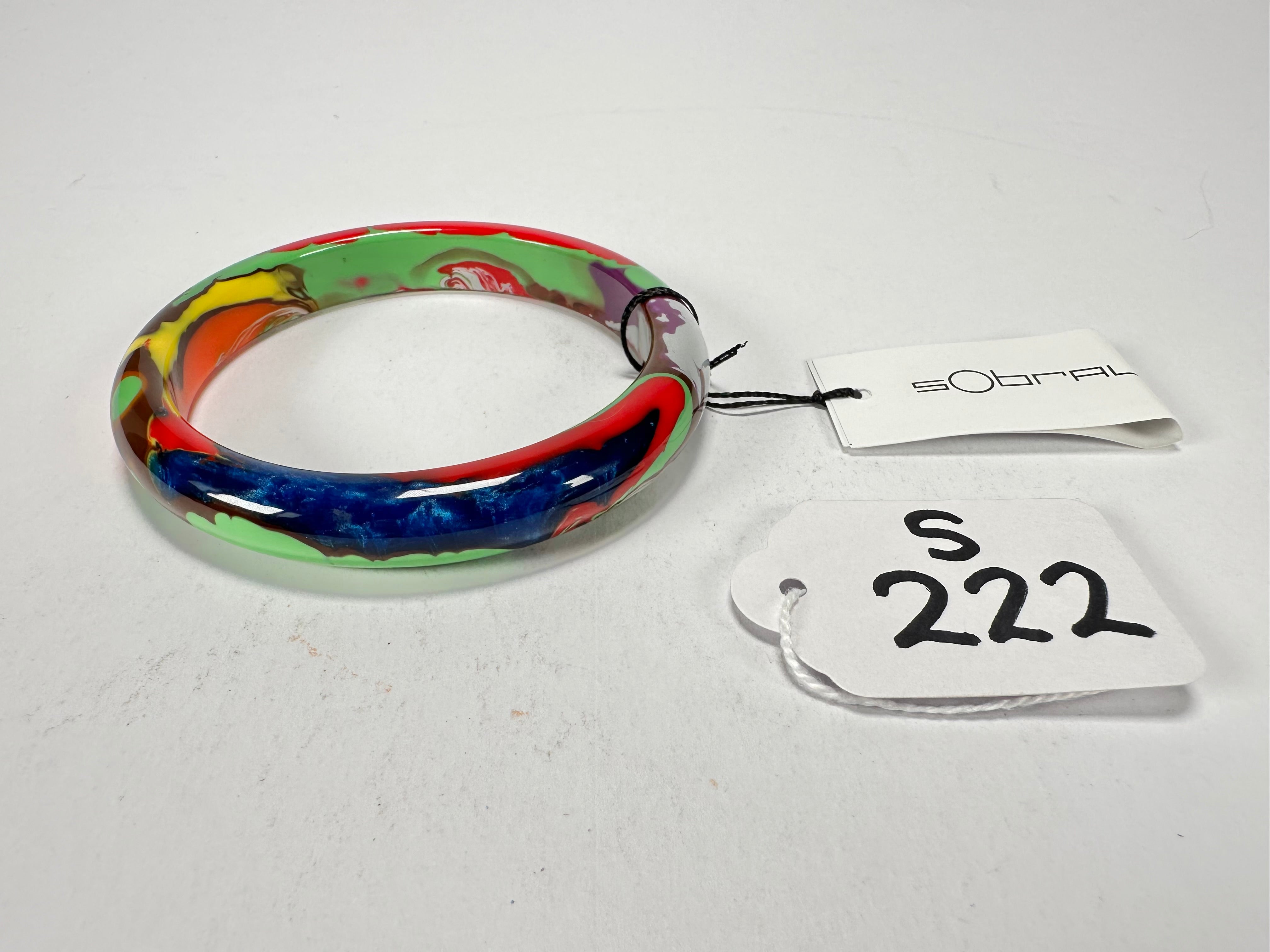 Sobral - Multi-Colour "PB14 Pollock" Resin Solid Bangle ( 001151 )