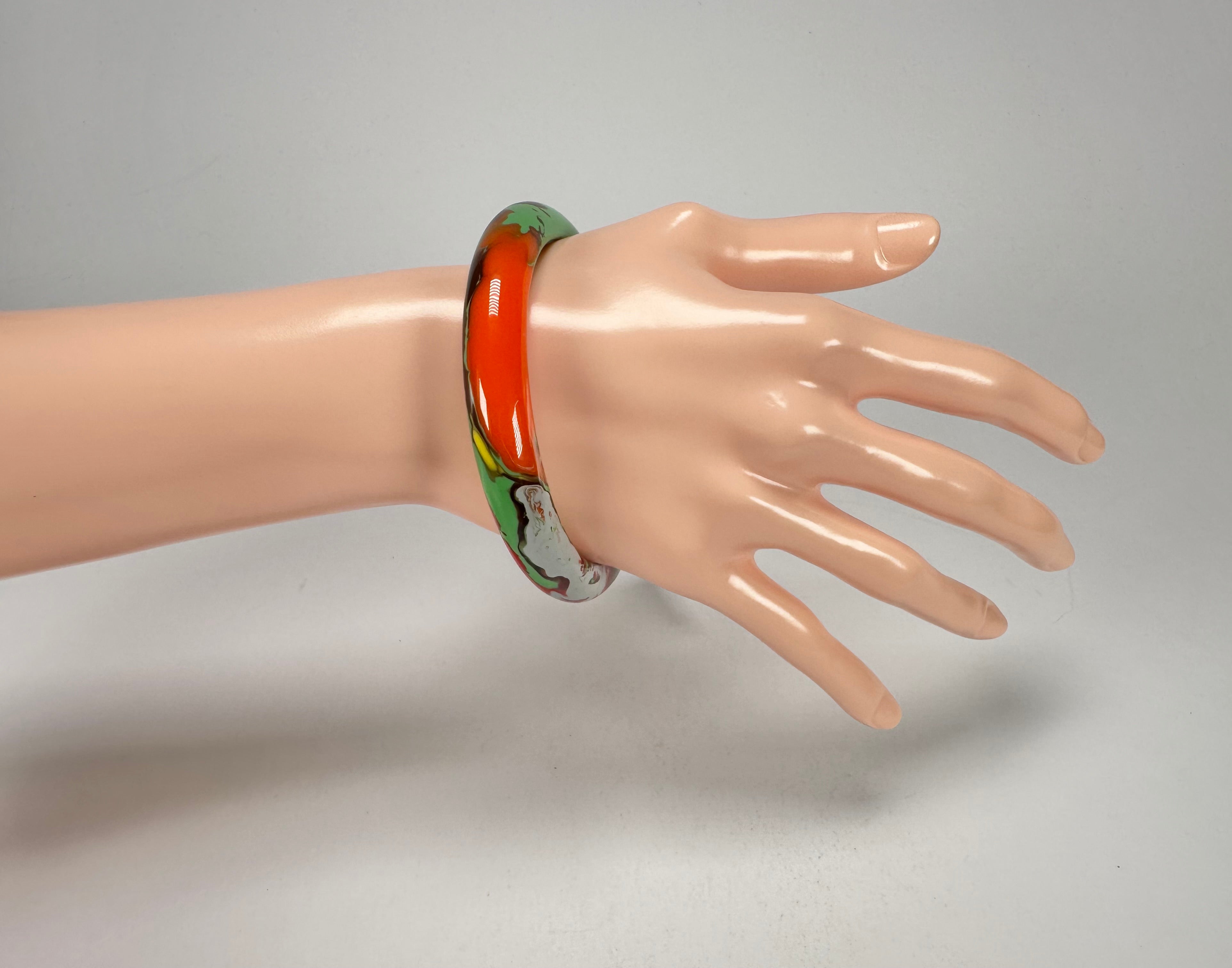 Sobral - Multi-Colour "PB14 Pollock" Resin Solid Bangle ( 001151 )