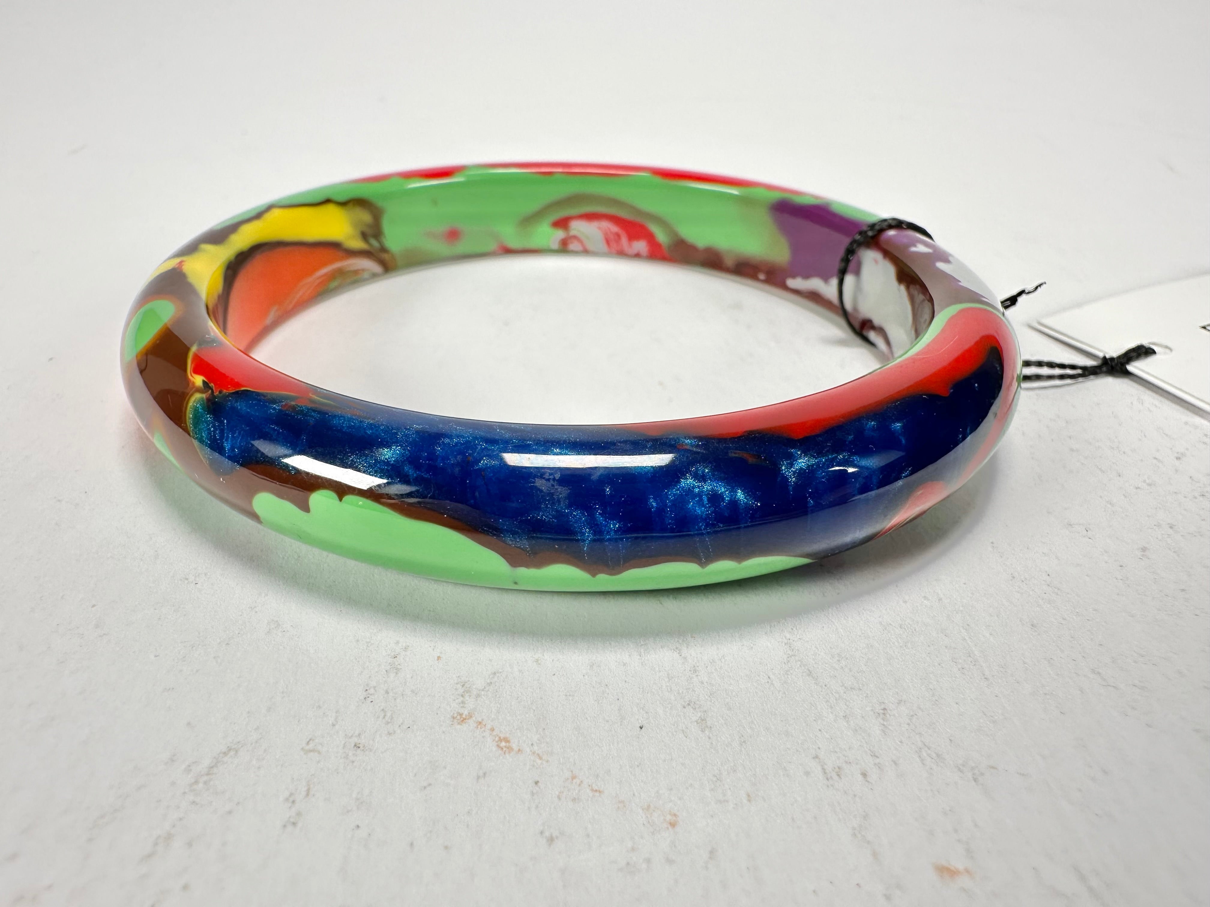 Sobral - Multi-Colour "PB14 Pollock" Resin Solid Bangle ( 001151 )