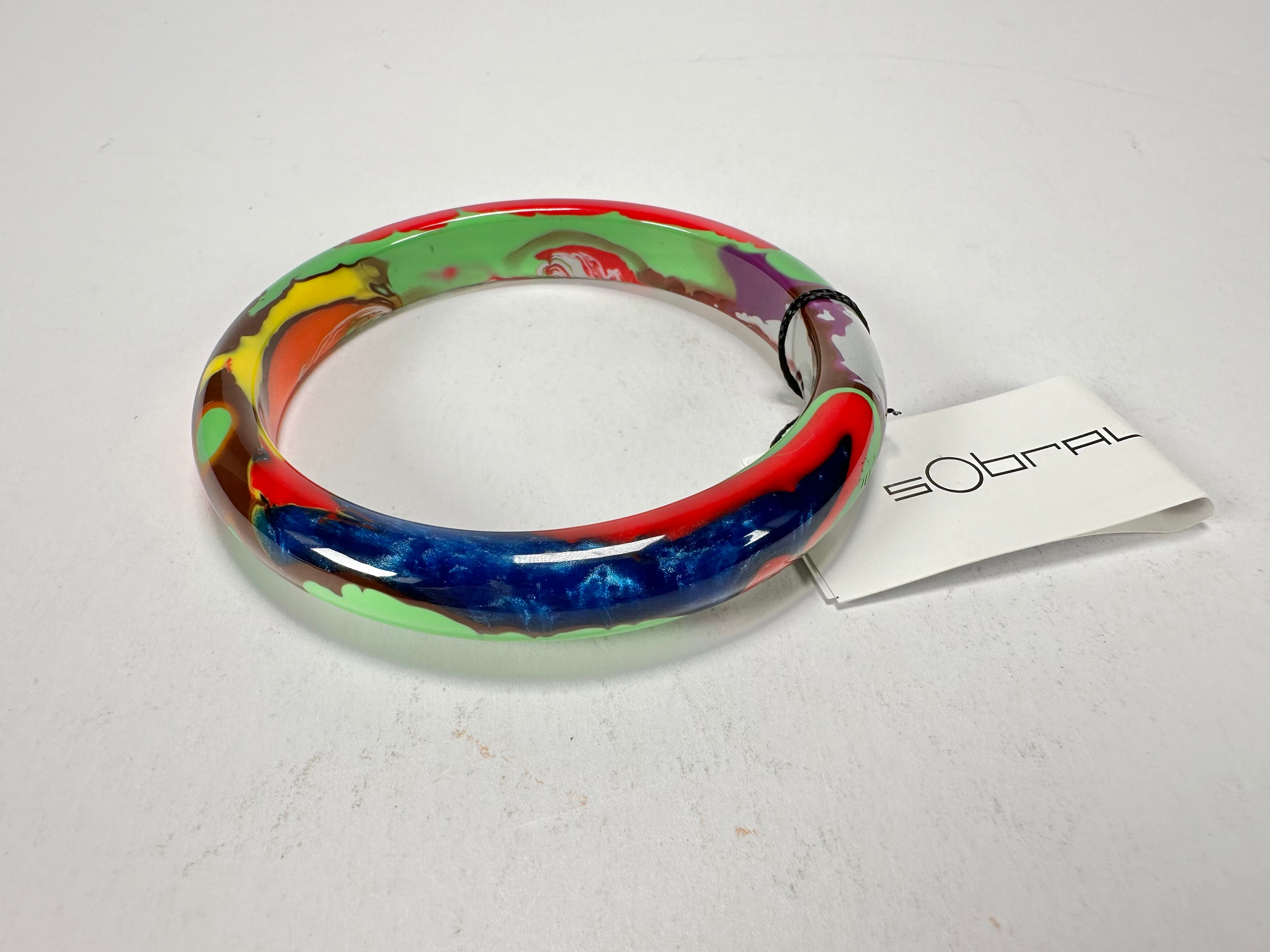 Sobral - Multi-Colour "PB14 Pollock" Resin Solid Bangle ( 001151 )