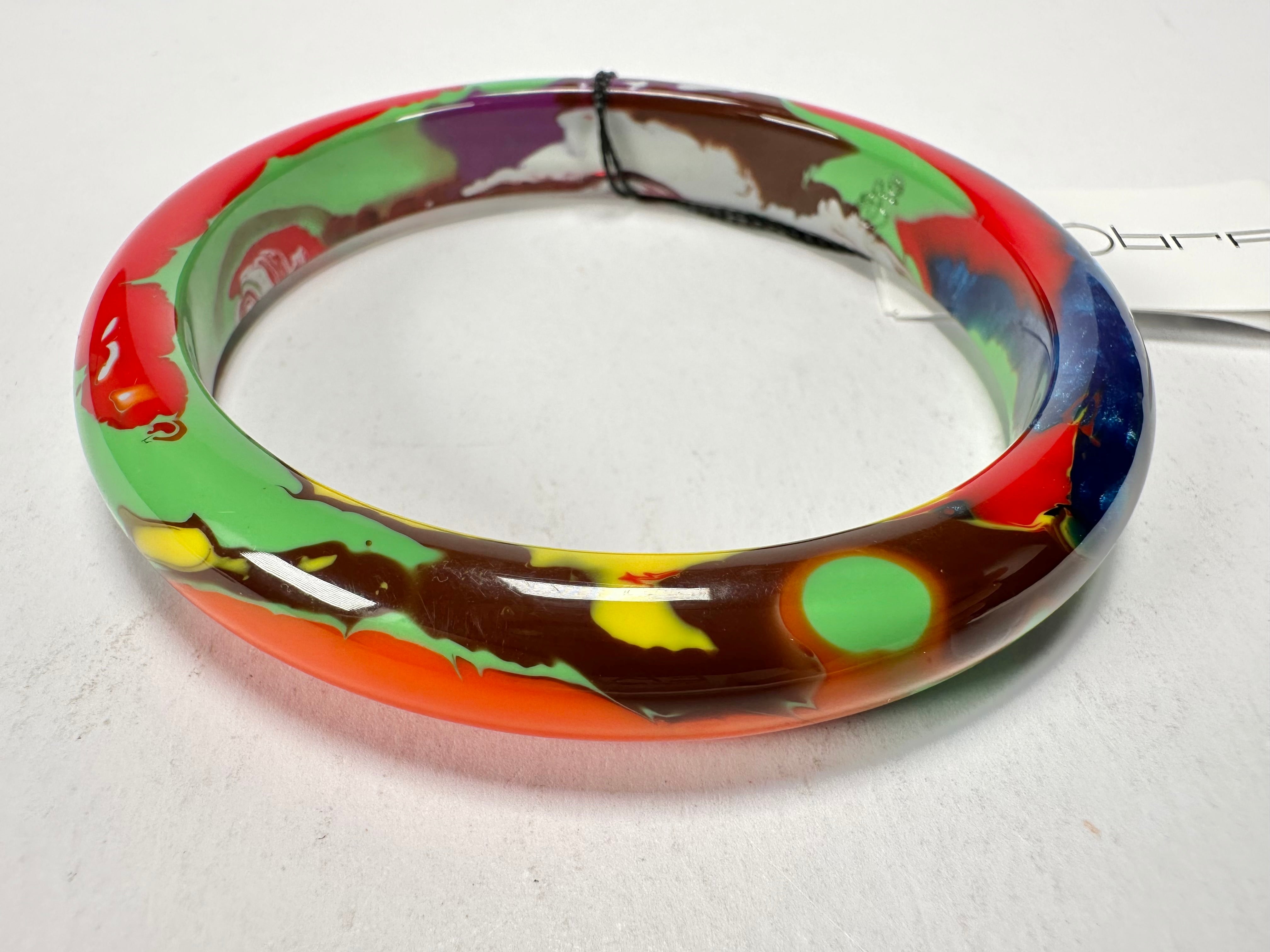 Sobral - Multi-Colour "PB14 Pollock" Resin Solid Bangle ( 001151 )