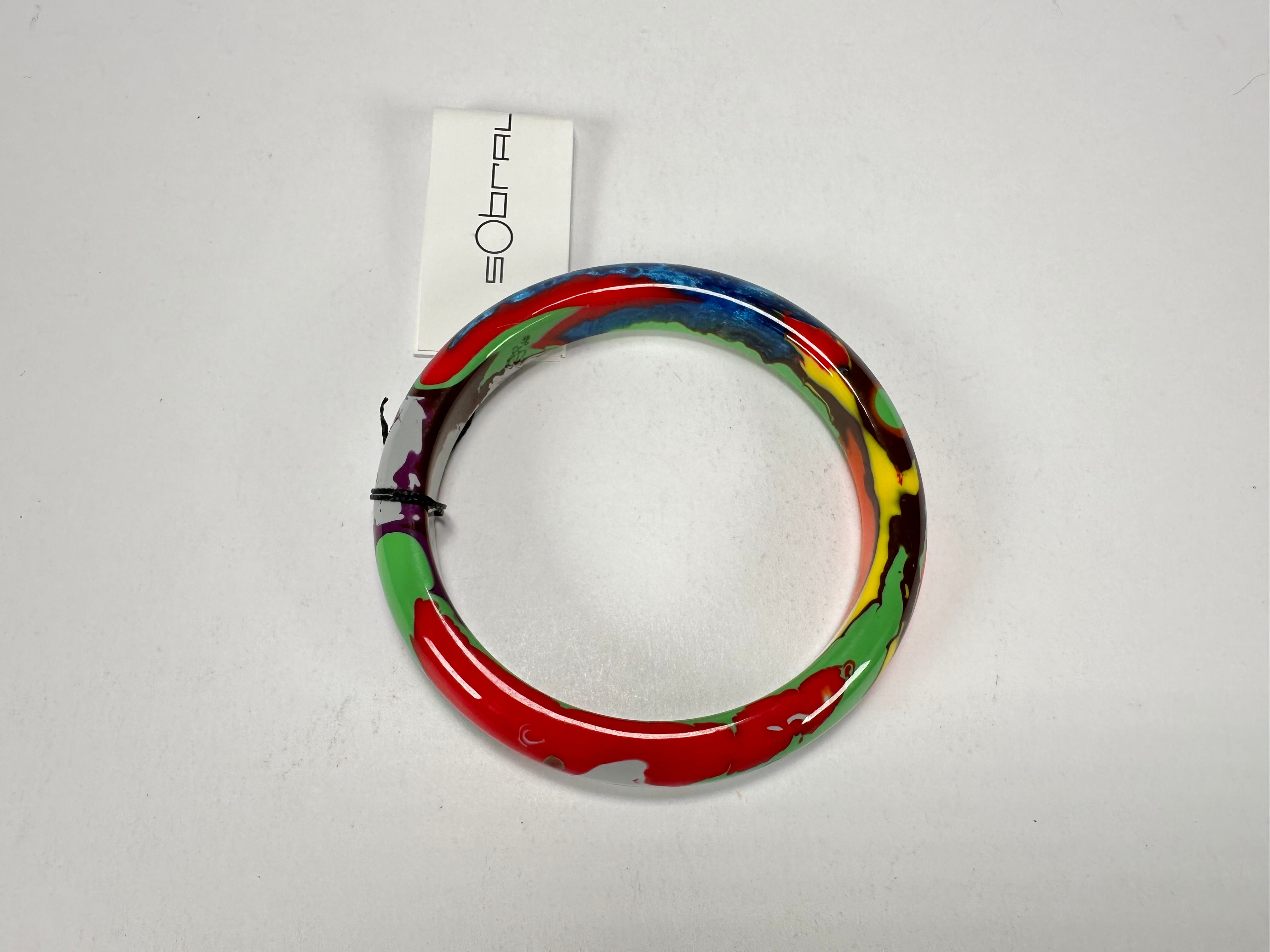 Sobral - Multi-Colour "PB14 Pollock" Resin Solid Bangle ( 001151 )