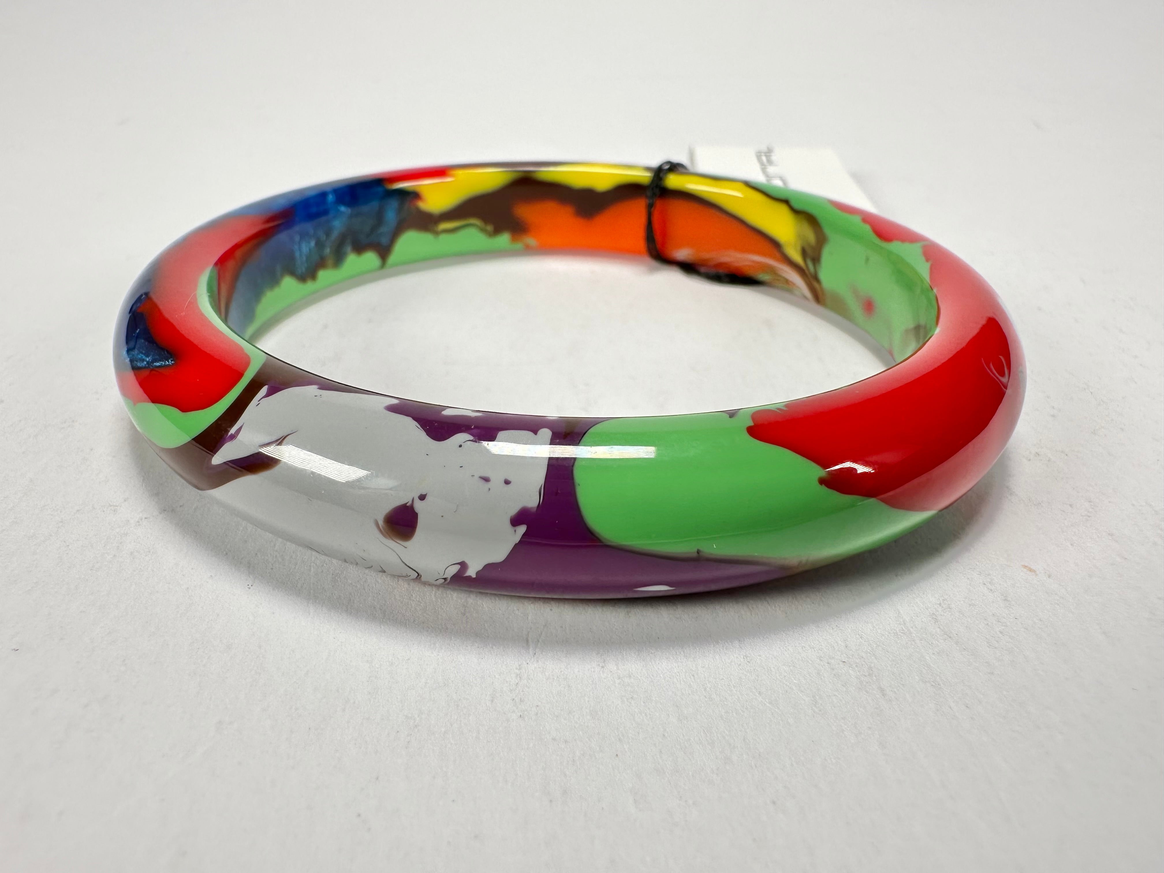 Sobral - Multi-Colour "PB14 Pollock" Resin Solid Bangle ( 001151 )