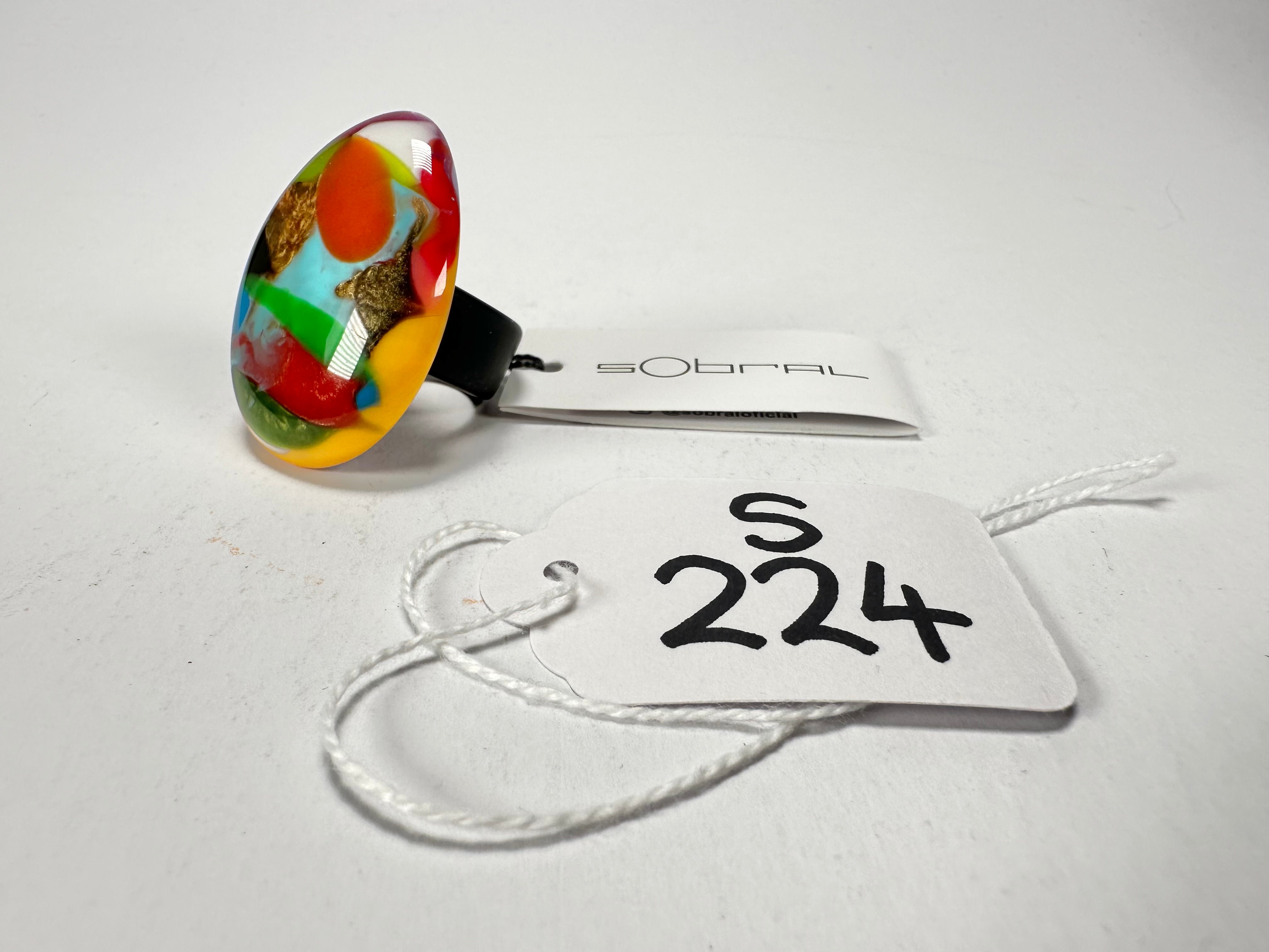 Sobral - Multi-Colour "K" Resin Ring ( 005146 ) - Size UK M / US 6.5