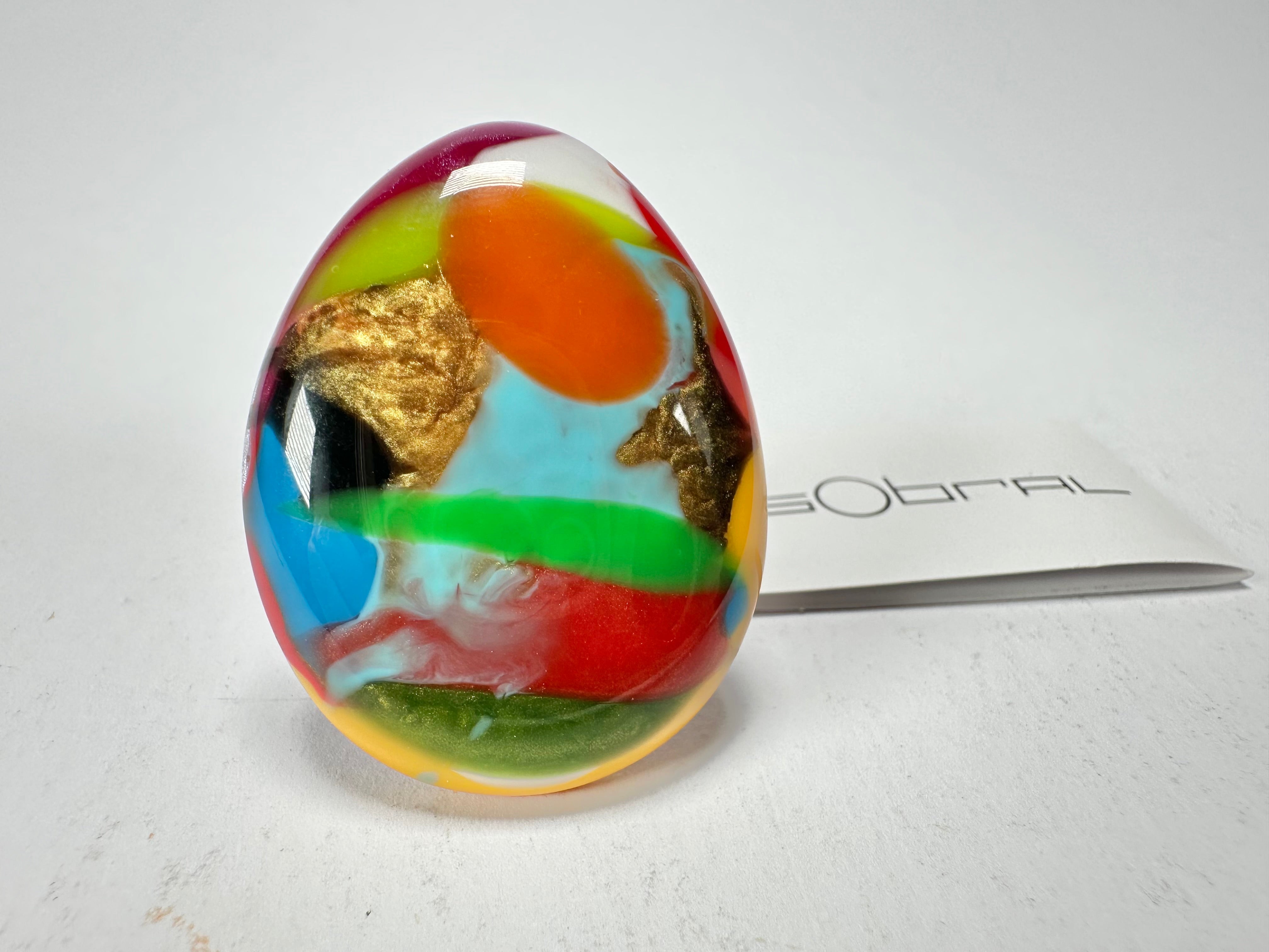 Sobral - Multi-Colour "K" Resin Ring ( 005146 ) - Size UK M / US 6.5