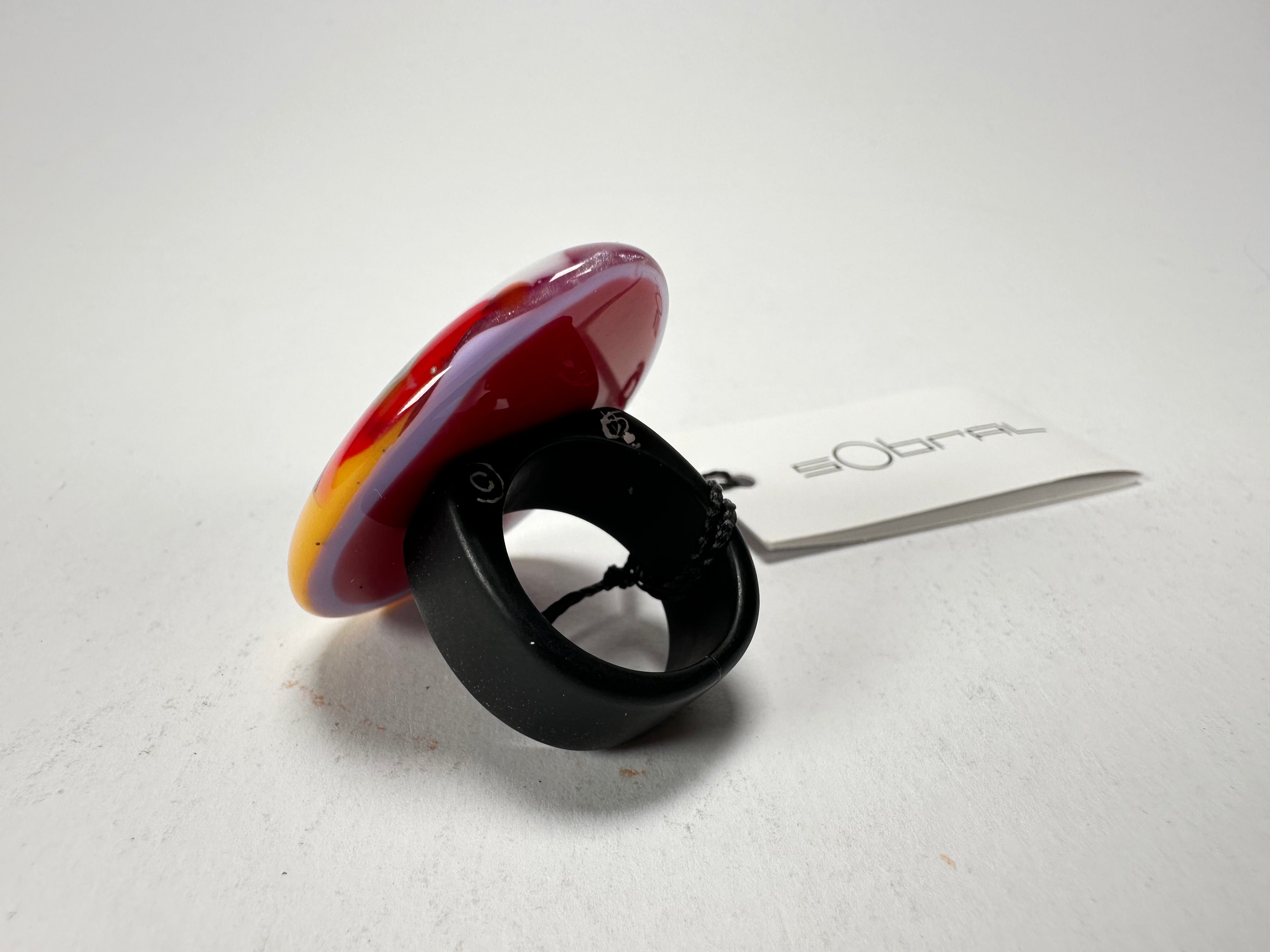 Sobral - Multi-Colour "K" Resin Ring ( 005146 ) - Size UK M / US 6.5