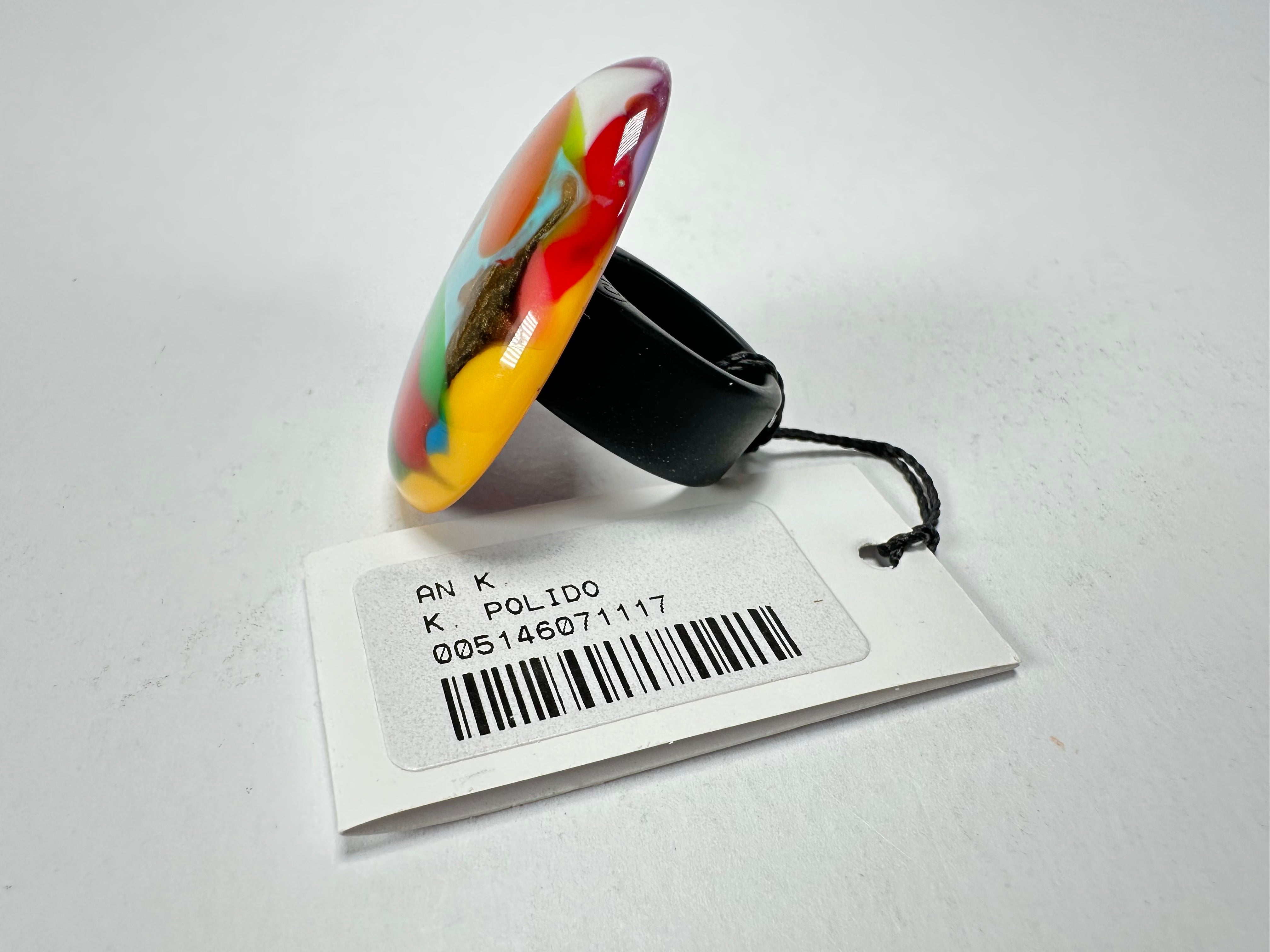 Sobral - Multi-Colour "K" Resin Ring ( 005146 ) - Size UK M / US 6.5