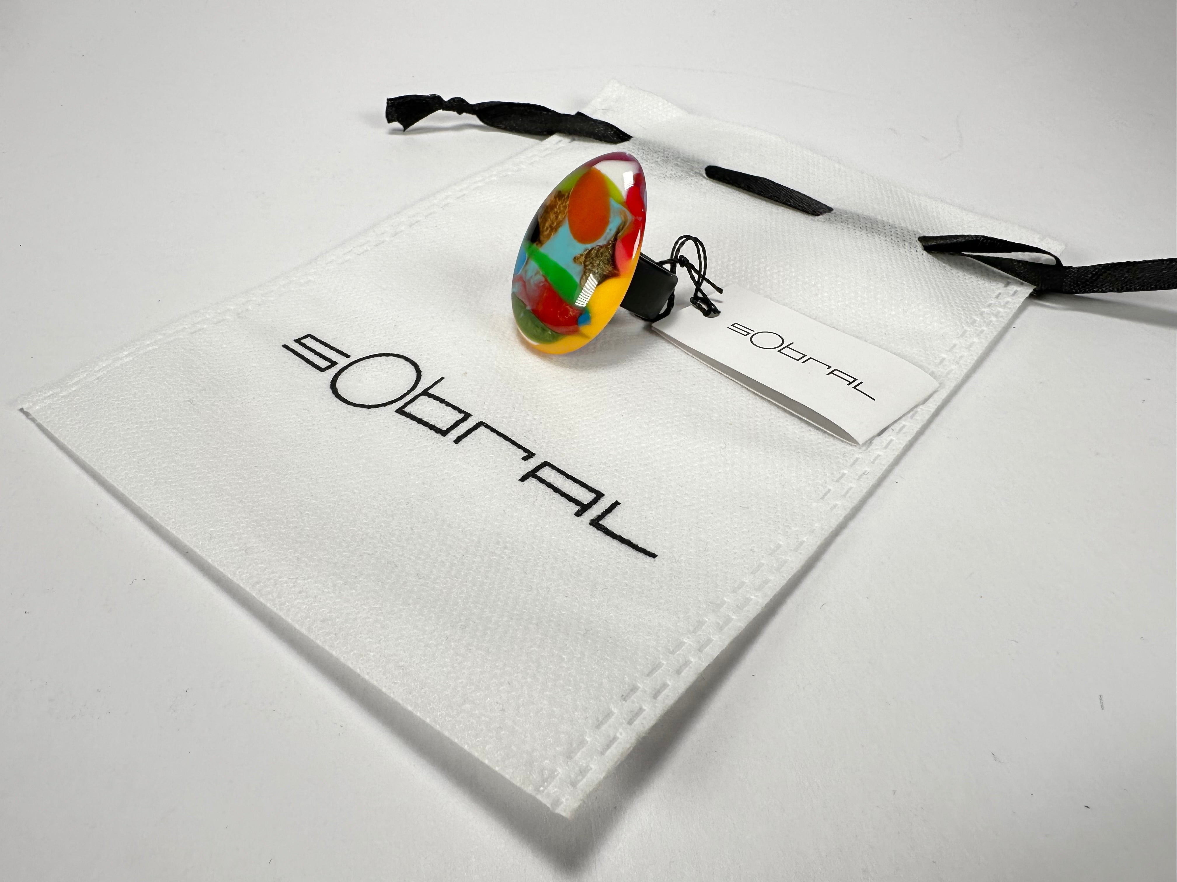 Sobral - Multi-Colour "K" Resin Ring ( 005146 ) - Size UK M / US 6.5