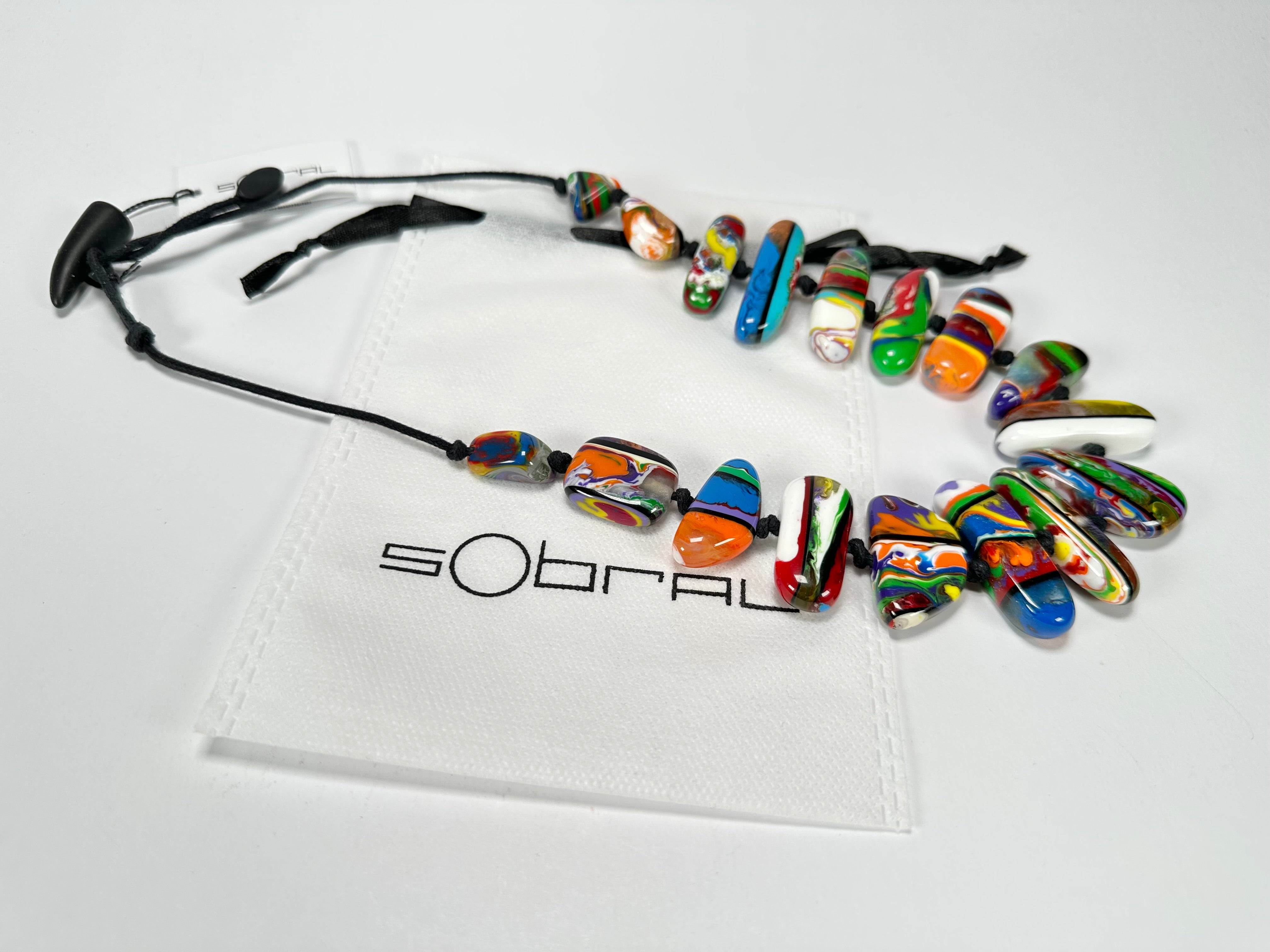 Sobral - Multi-Colour "Newanderthal" Pollock Resin Necklace ( 005257 )