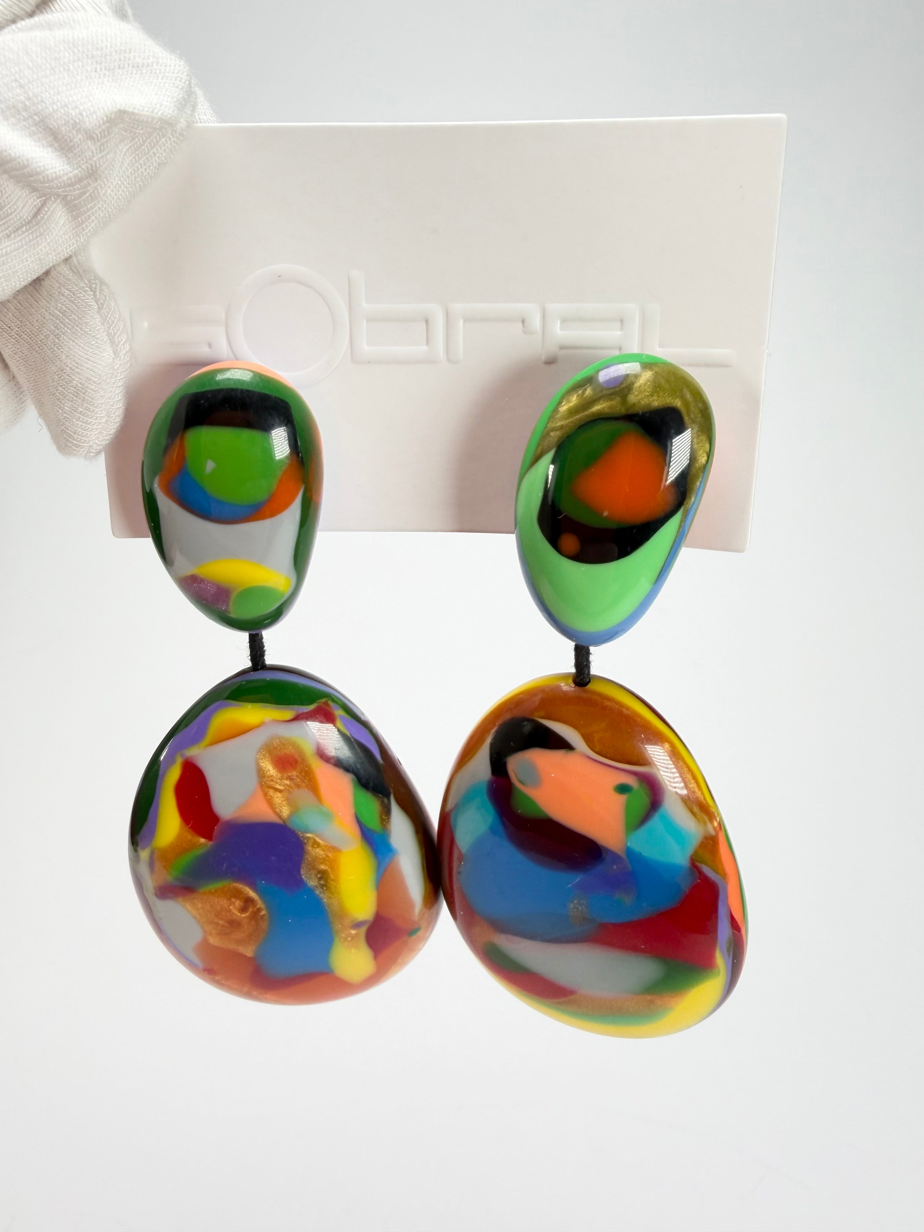 Sobral - Multi-Colour "Gabriele" Resin Earrings ( 003609 )