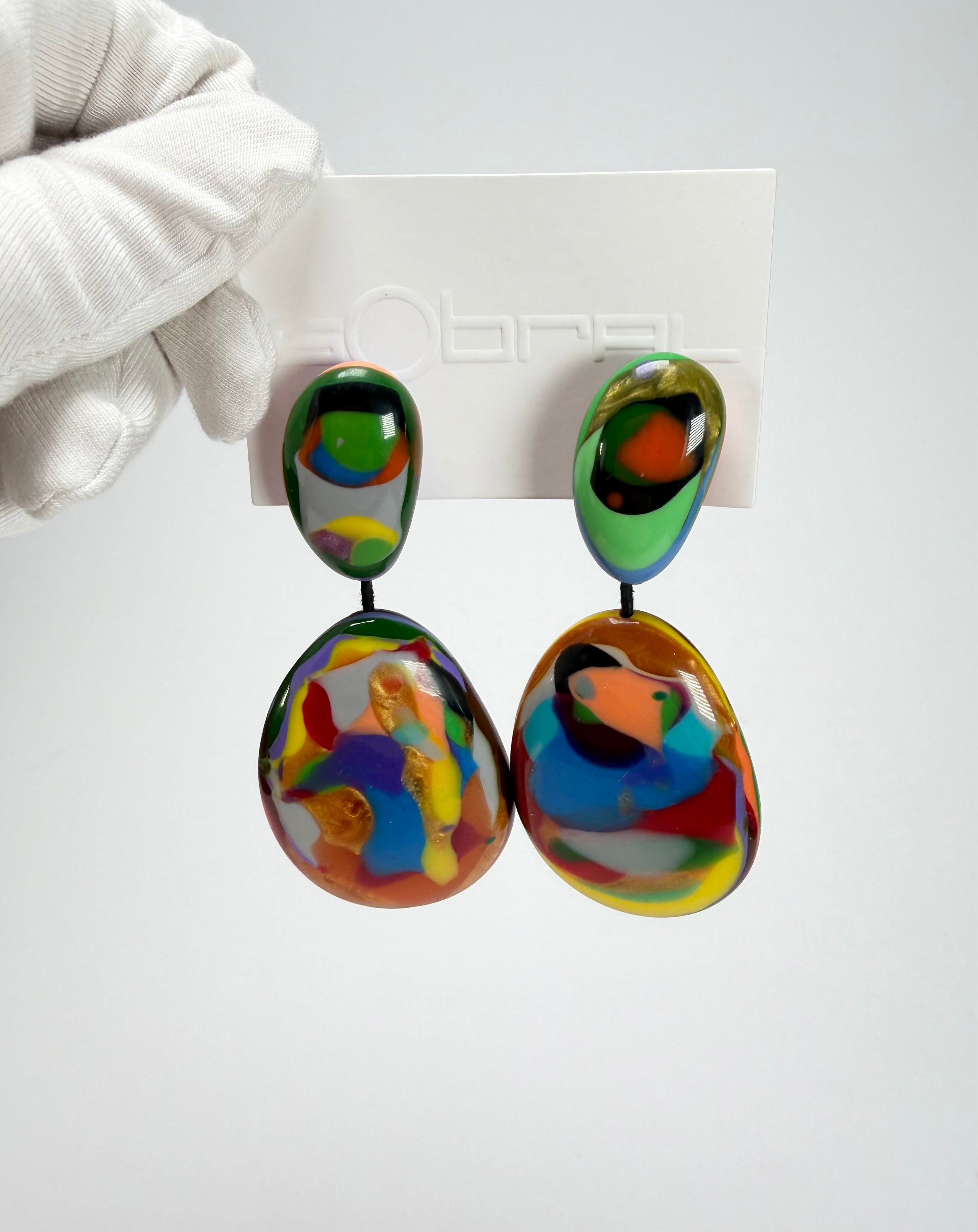 Sobral - Multi-Colour "Gabriele" Resin Earrings ( 003609 )
