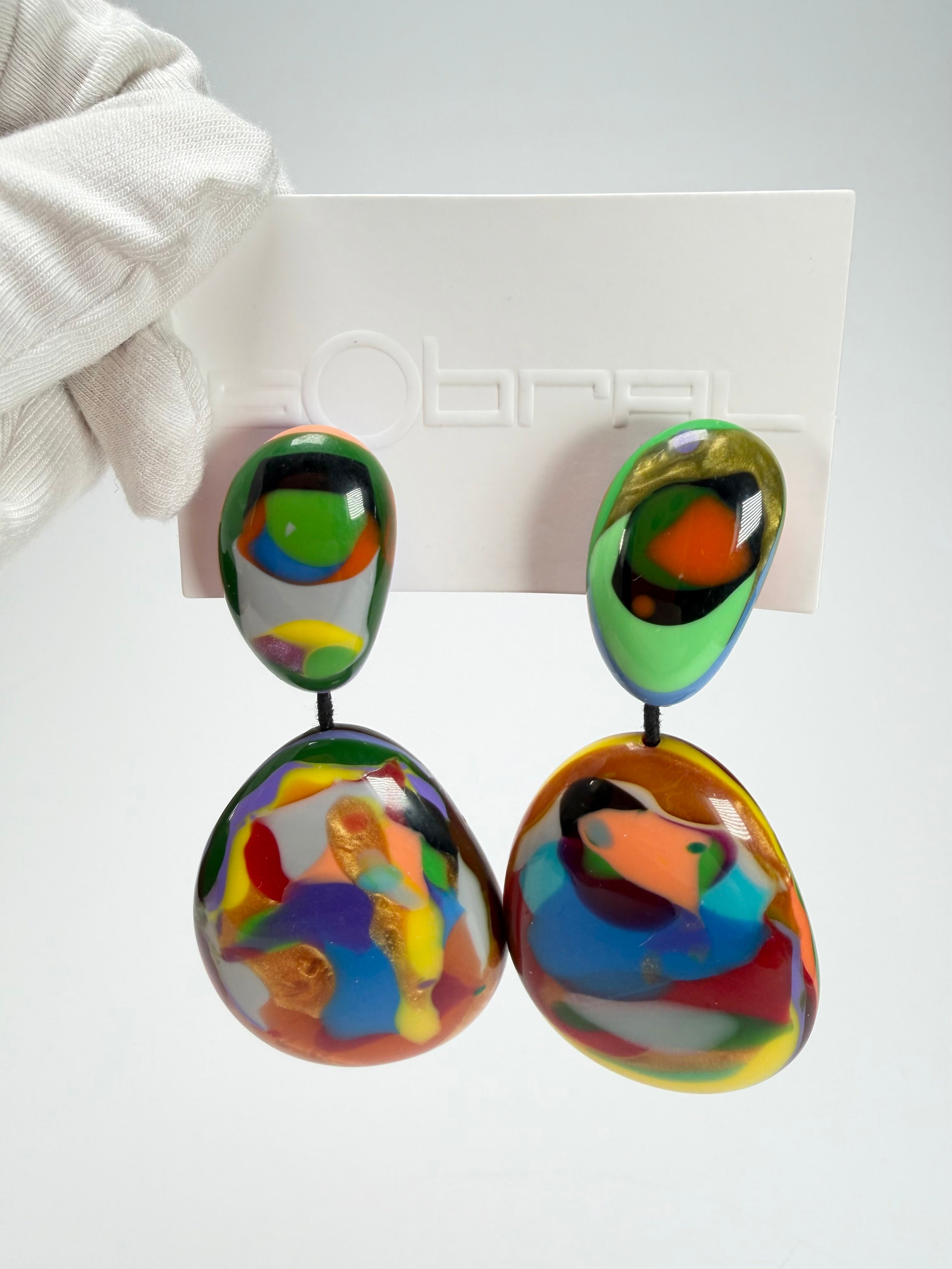 Sobral - Multi-Colour "Gabriele" Resin Earrings ( 003609 )