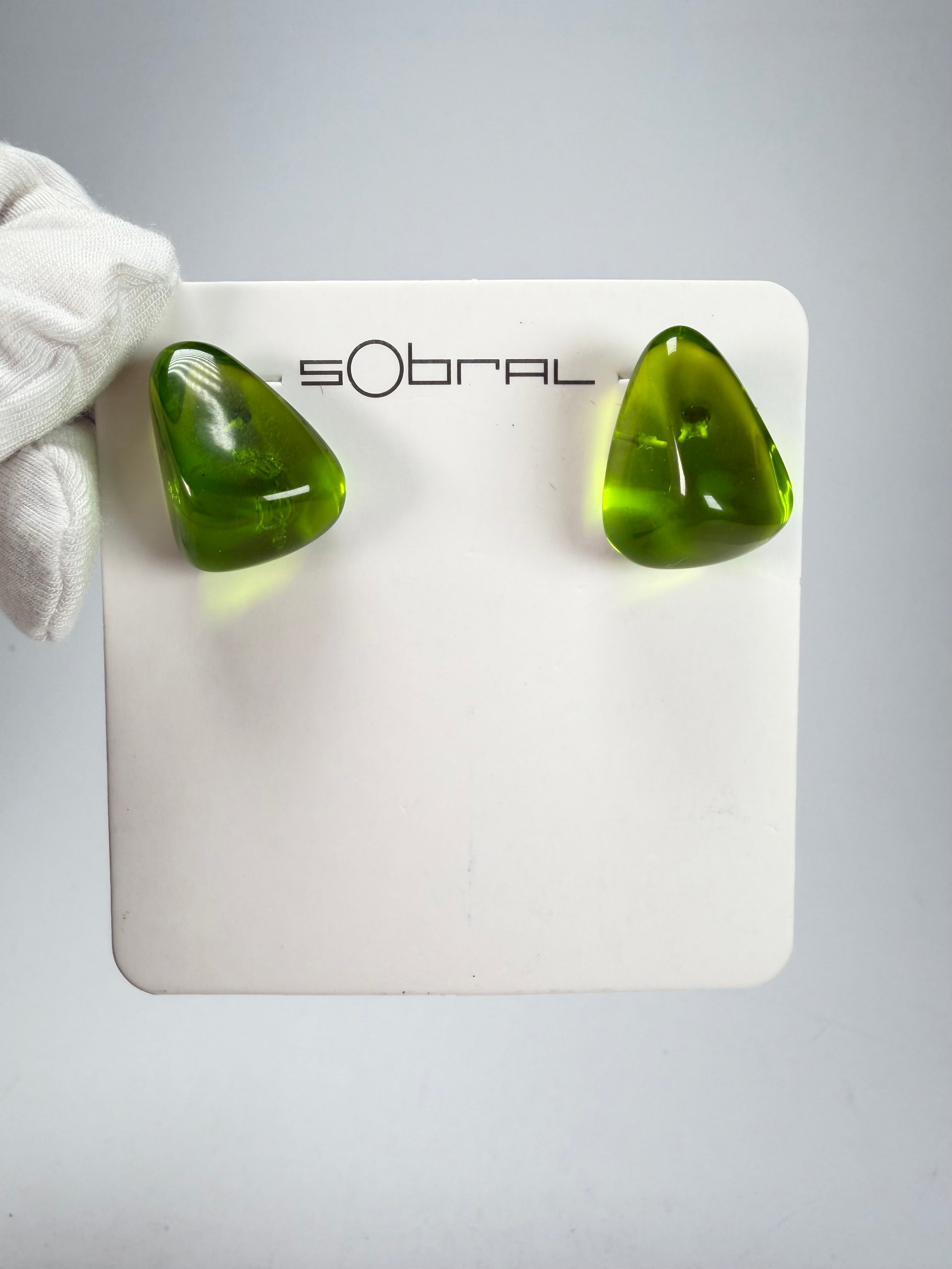 Sobral - Mix 2023 "Pequeno Diamante" Cana Cristal Resin Earrings ( 003600 )