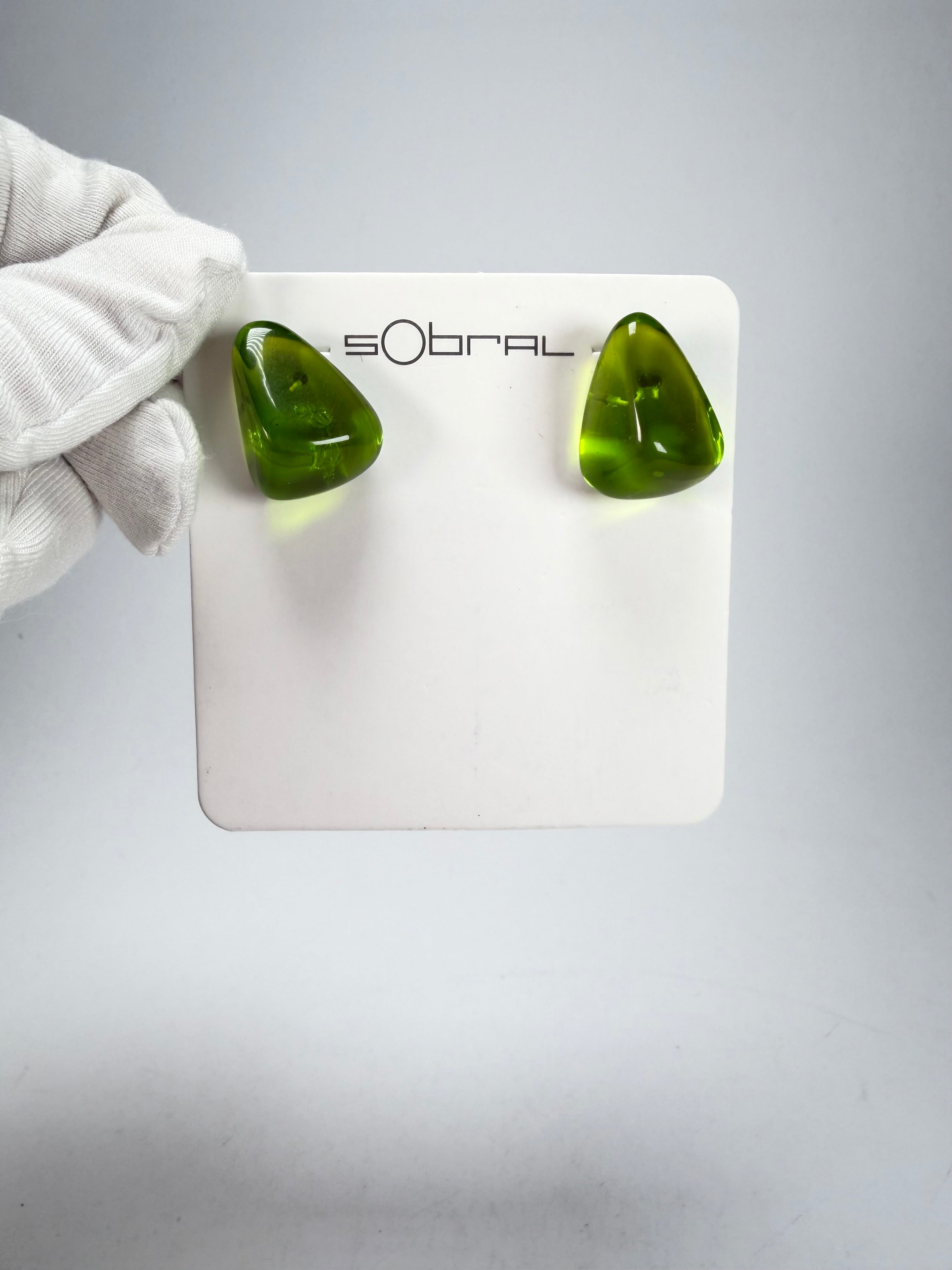 Sobral - Mix 2023 "Pequeno Diamante" Cana Cristal Resin Earrings ( 003600 )