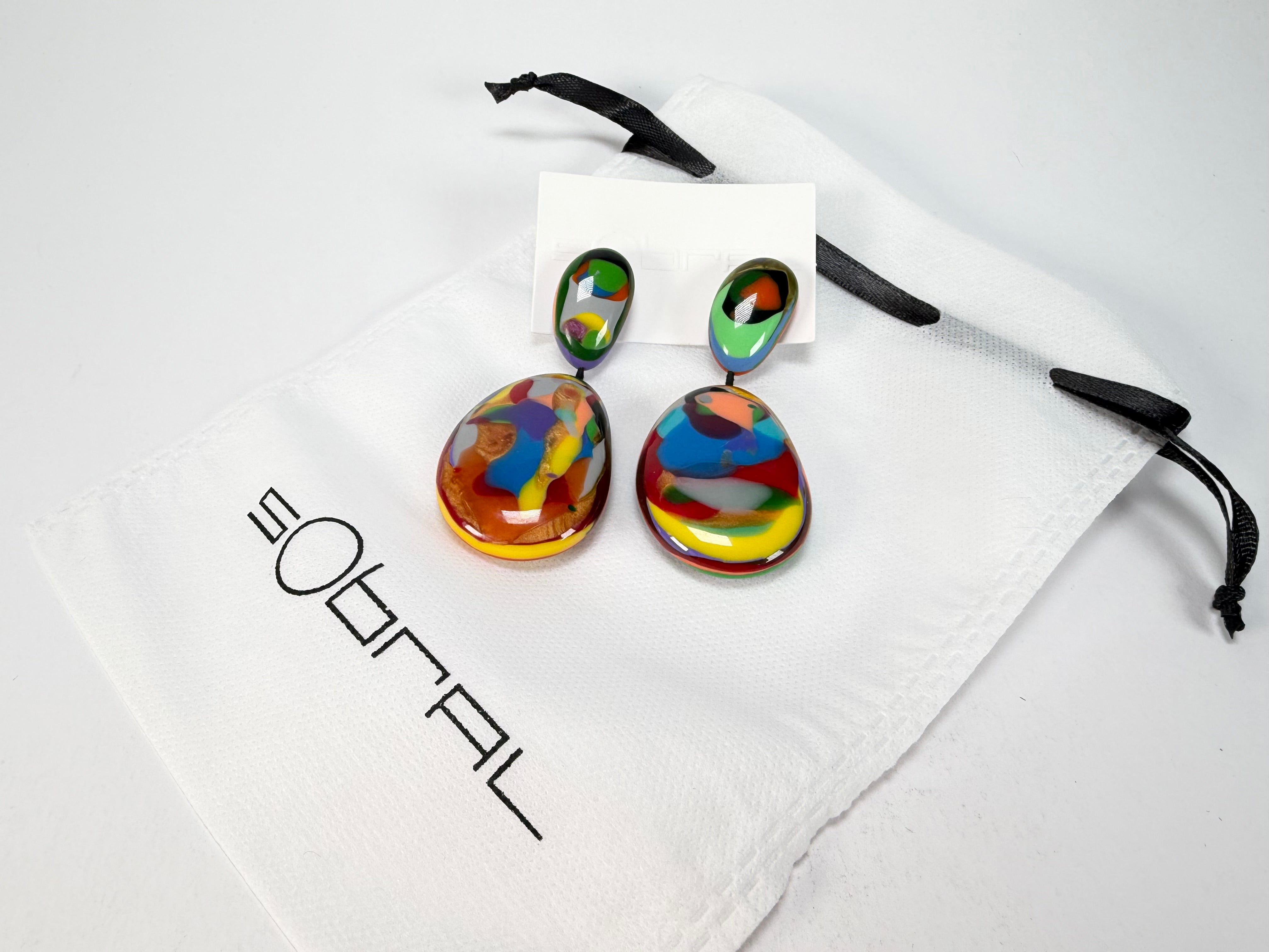 Sobral - Multi-Colour "Gabriele" Resin Earrings ( 003609 )