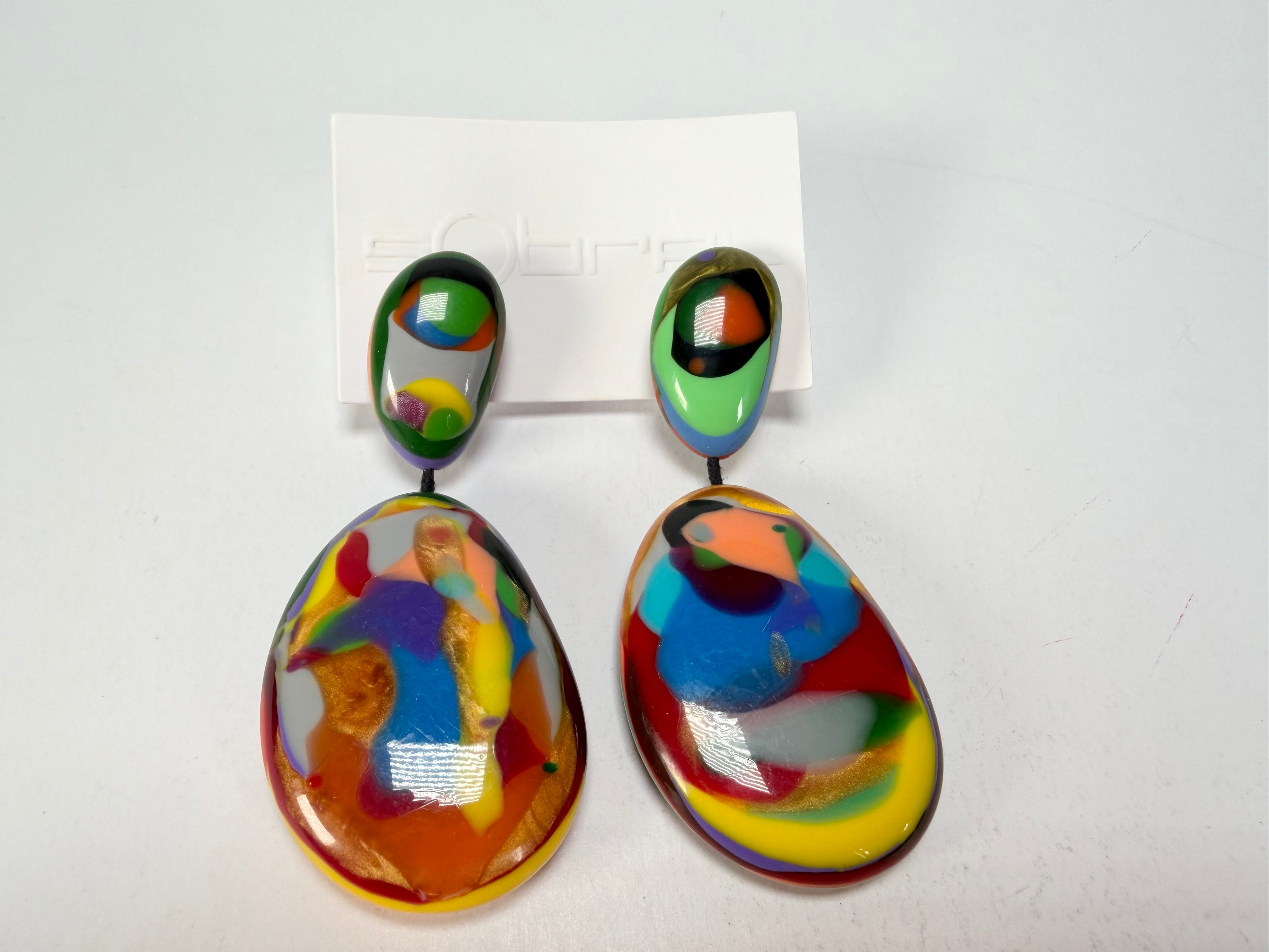 Sobral - Multi-Colour "Gabriele" Resin Earrings ( 003609 )