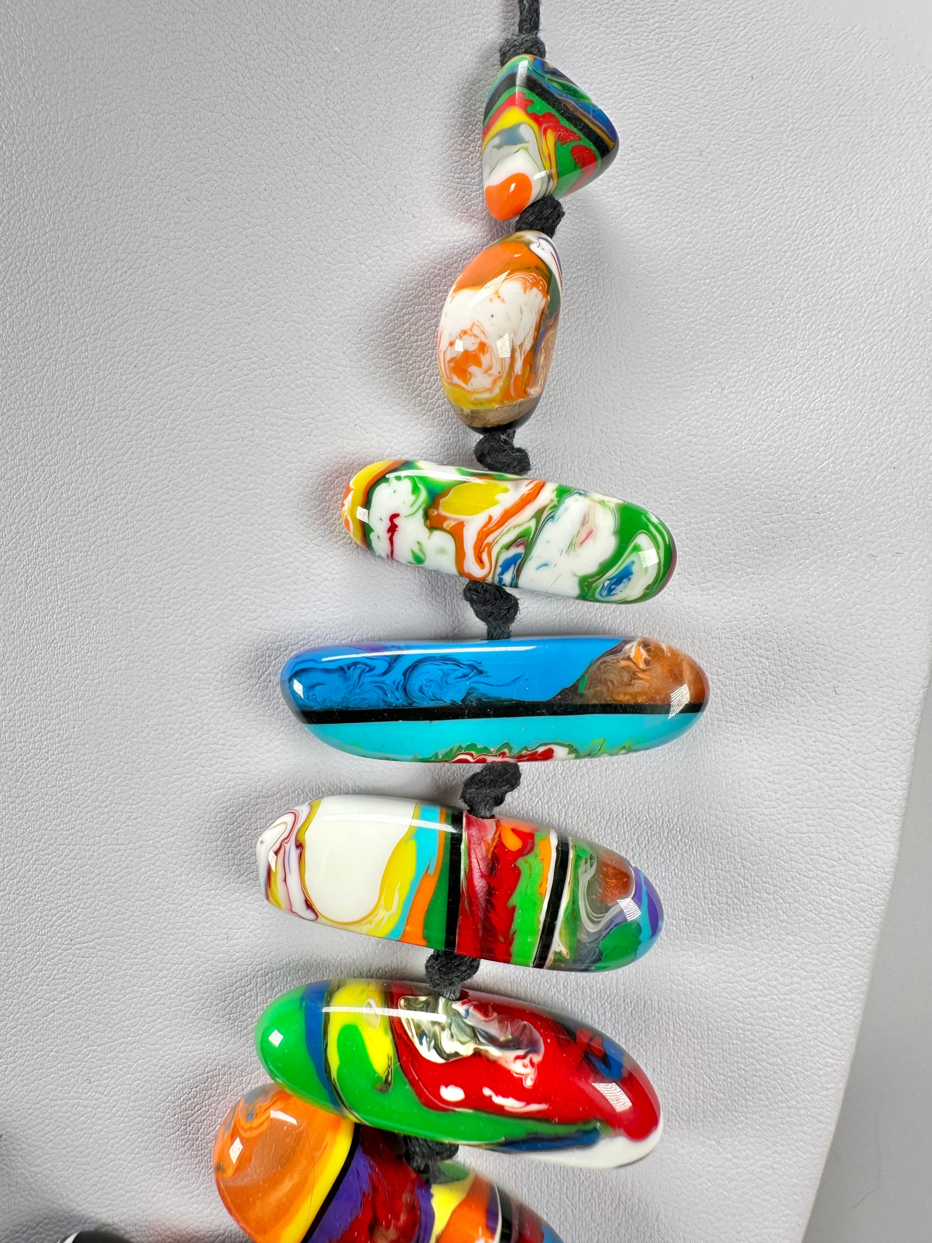 Sobral - Multi-Colour "Newanderthal" Pollock Resin Necklace ( 005257 )