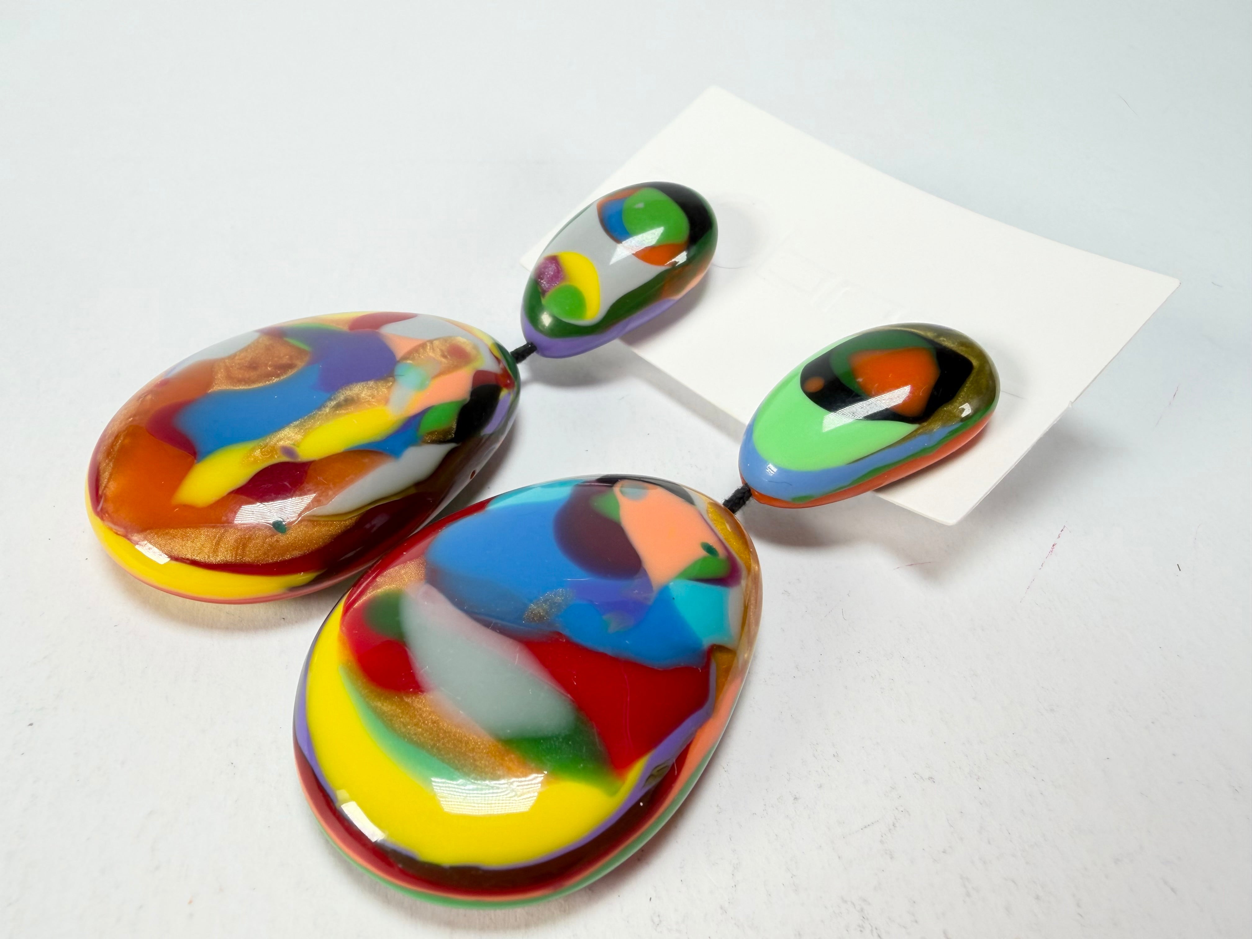 Sobral - Multi-Colour "Gabriele" Resin Earrings ( 003609 )