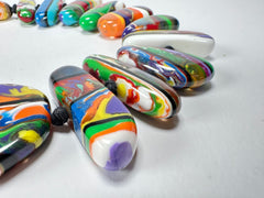 Sobral - Multi-Colour "Newanderthal" Pollock Resin Necklace ( 005257 )
