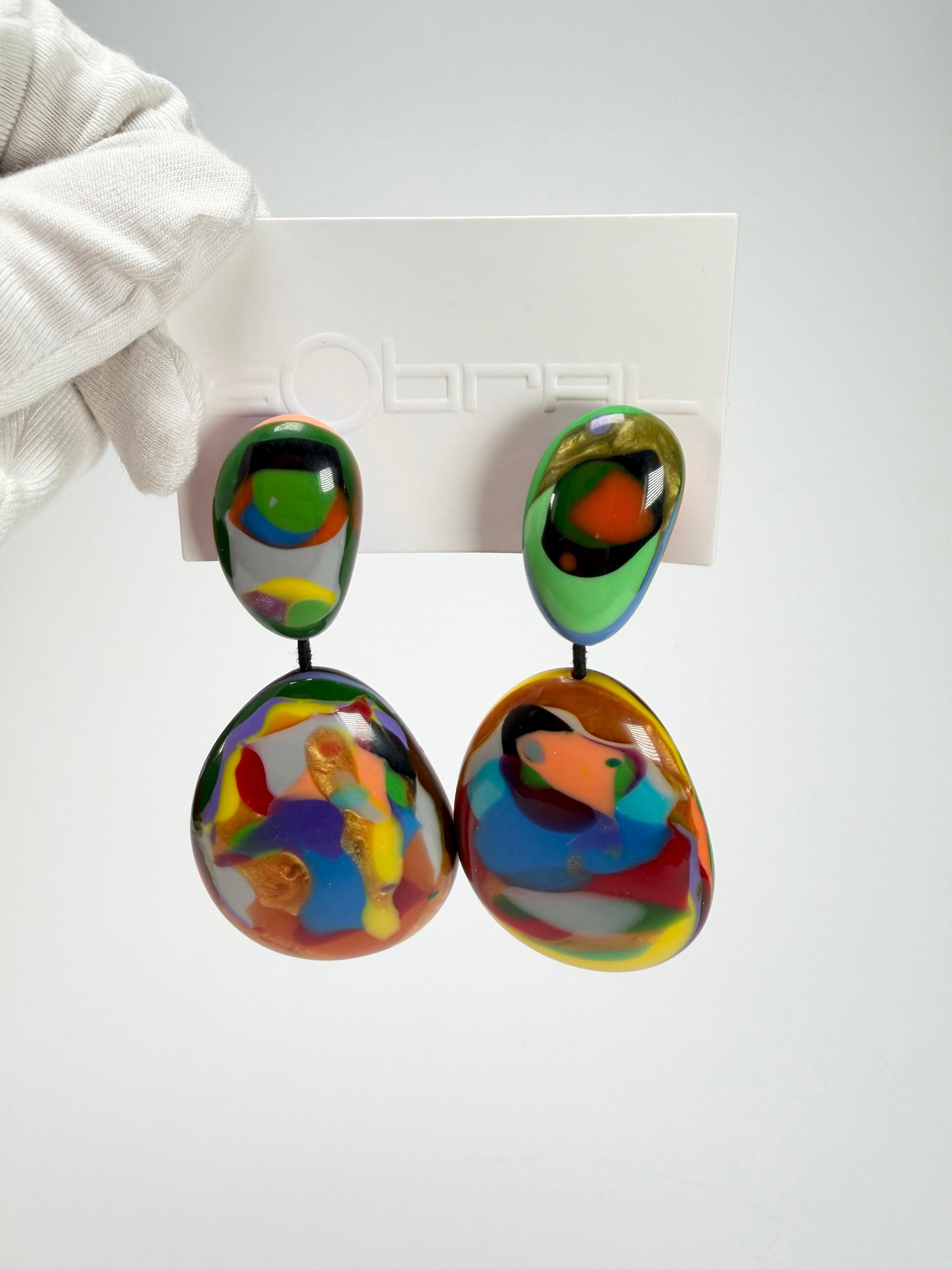 Sobral - Multi-Colour "Gabriele" Resin Earrings ( 003609 )